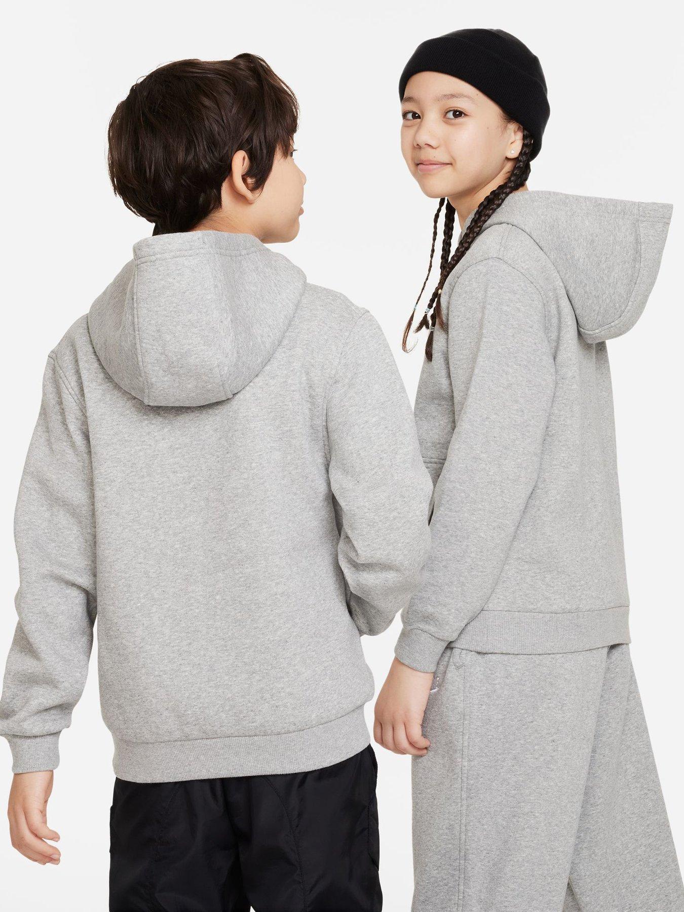 Image 2 of 7 of Nike Big Kids Sportswear Club Pullover Hoodie - Grey
