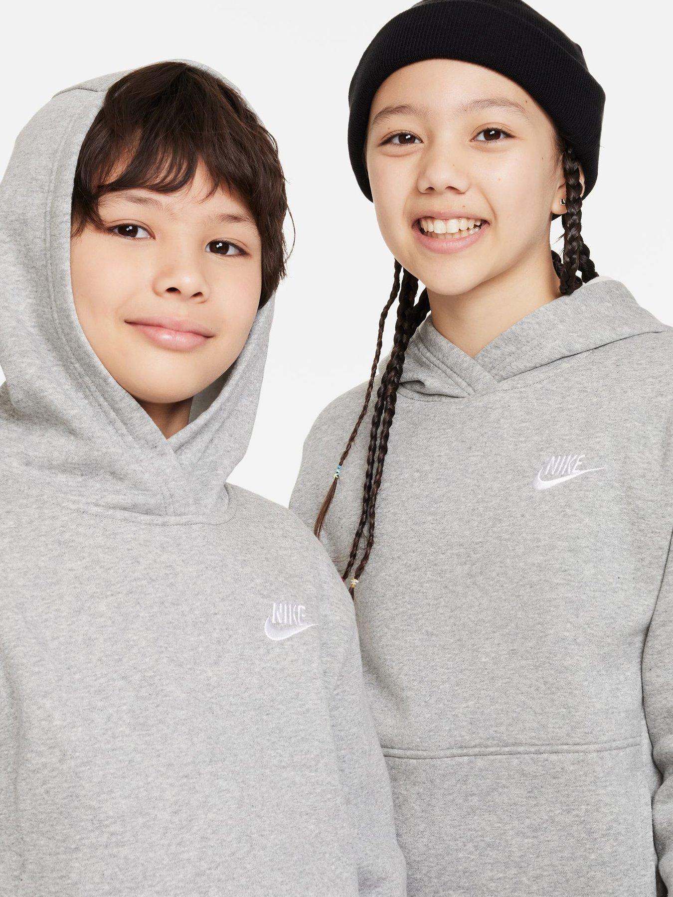 Image 7 of 7 of Nike Big Kids Sportswear Club Pullover Hoodie - Grey