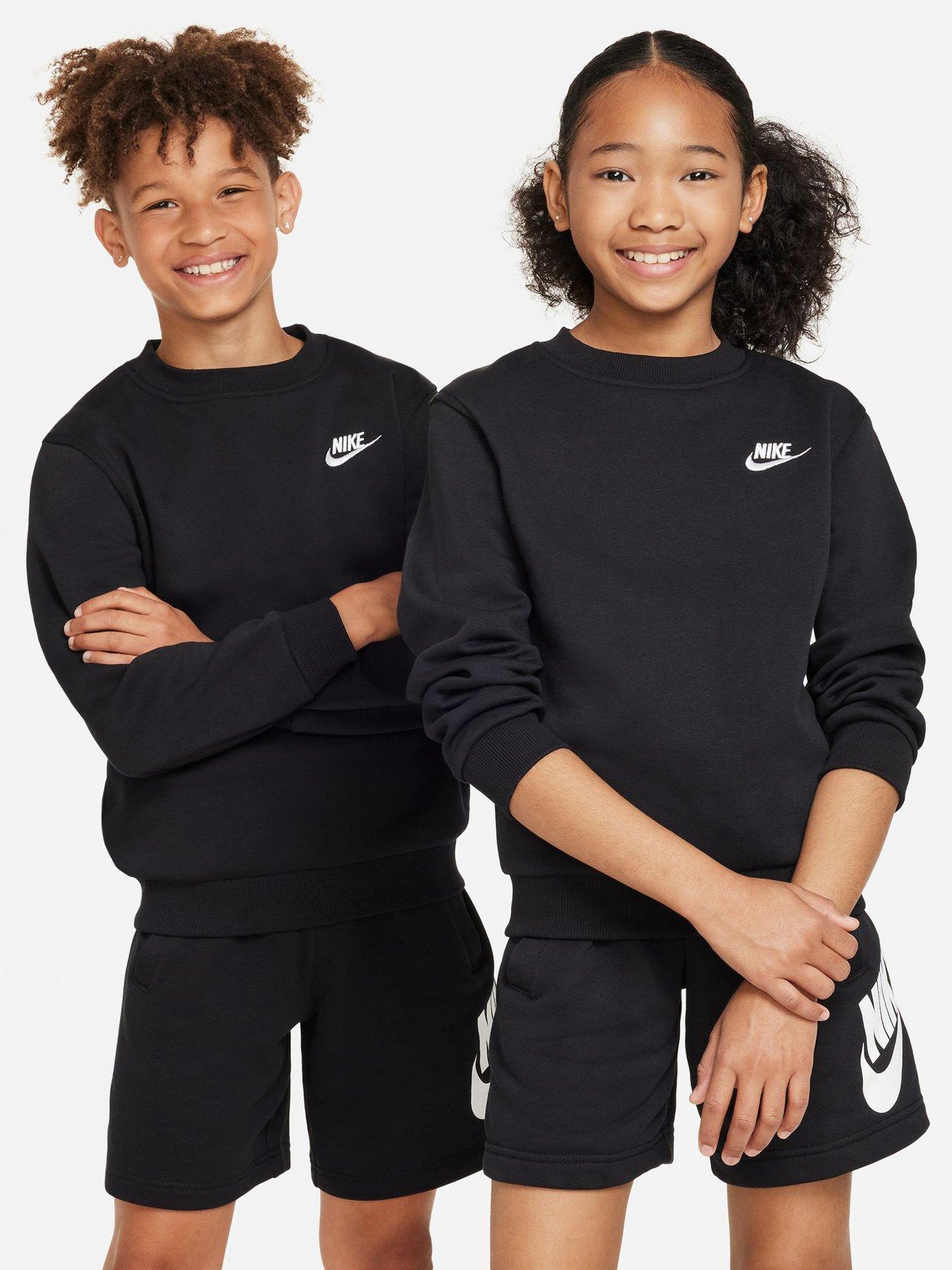 Nike Big Kids Sportswear Club Sweatshirt - Black in Black/White
