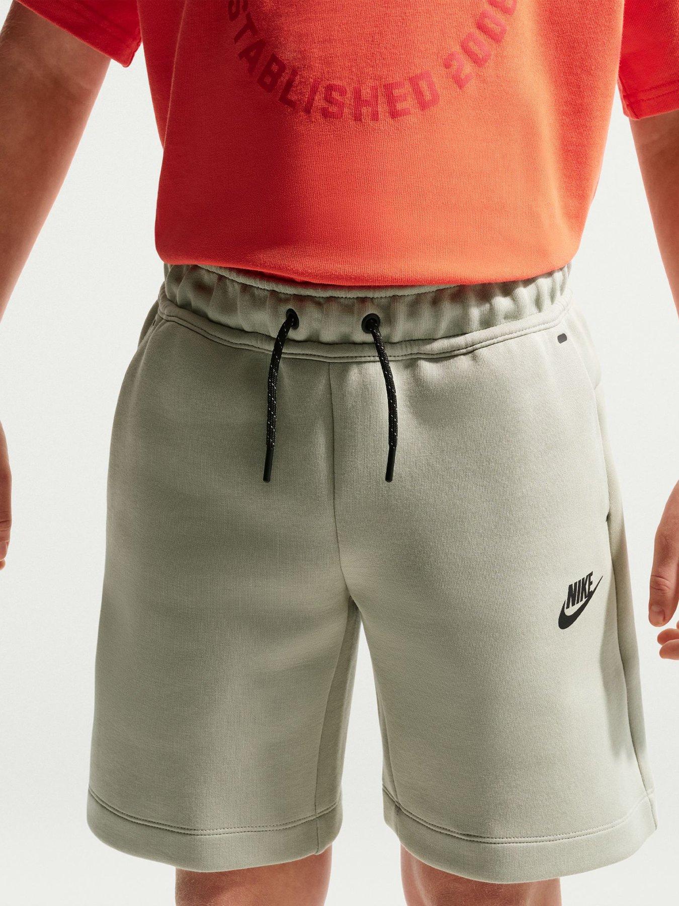 Nike Big Kids Tech Fleece Boys Shorts - Green in Spruce Fog/Black