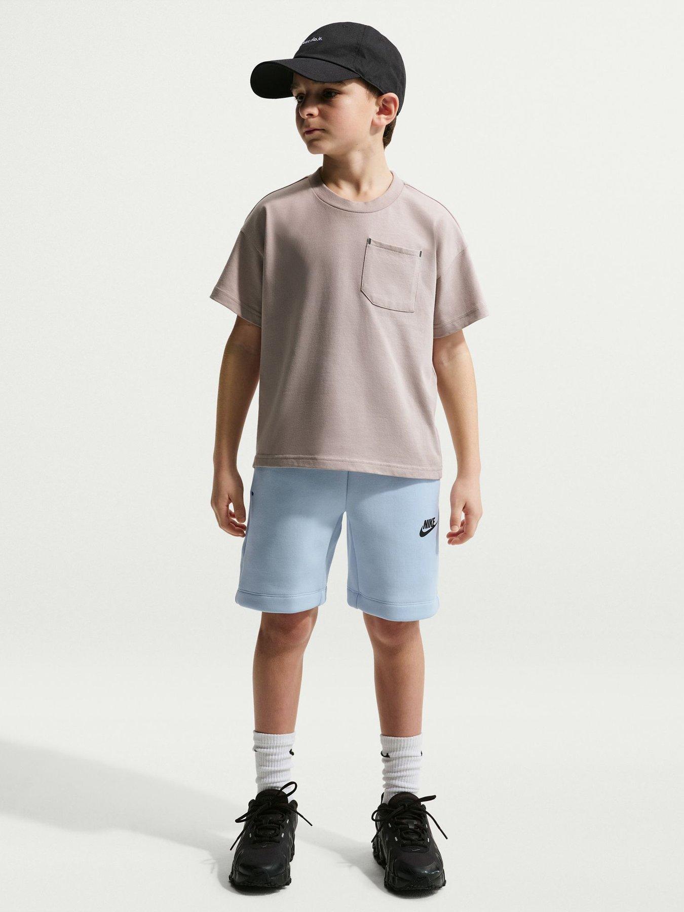 Image 3 of 5 of Nike Big Kids Tech Fleece Boys Shorts - Blue