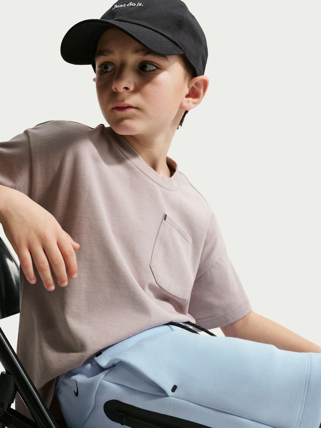 Image 4 of 5 of Nike Big Kids Tech Fleece Boys Shorts - Blue