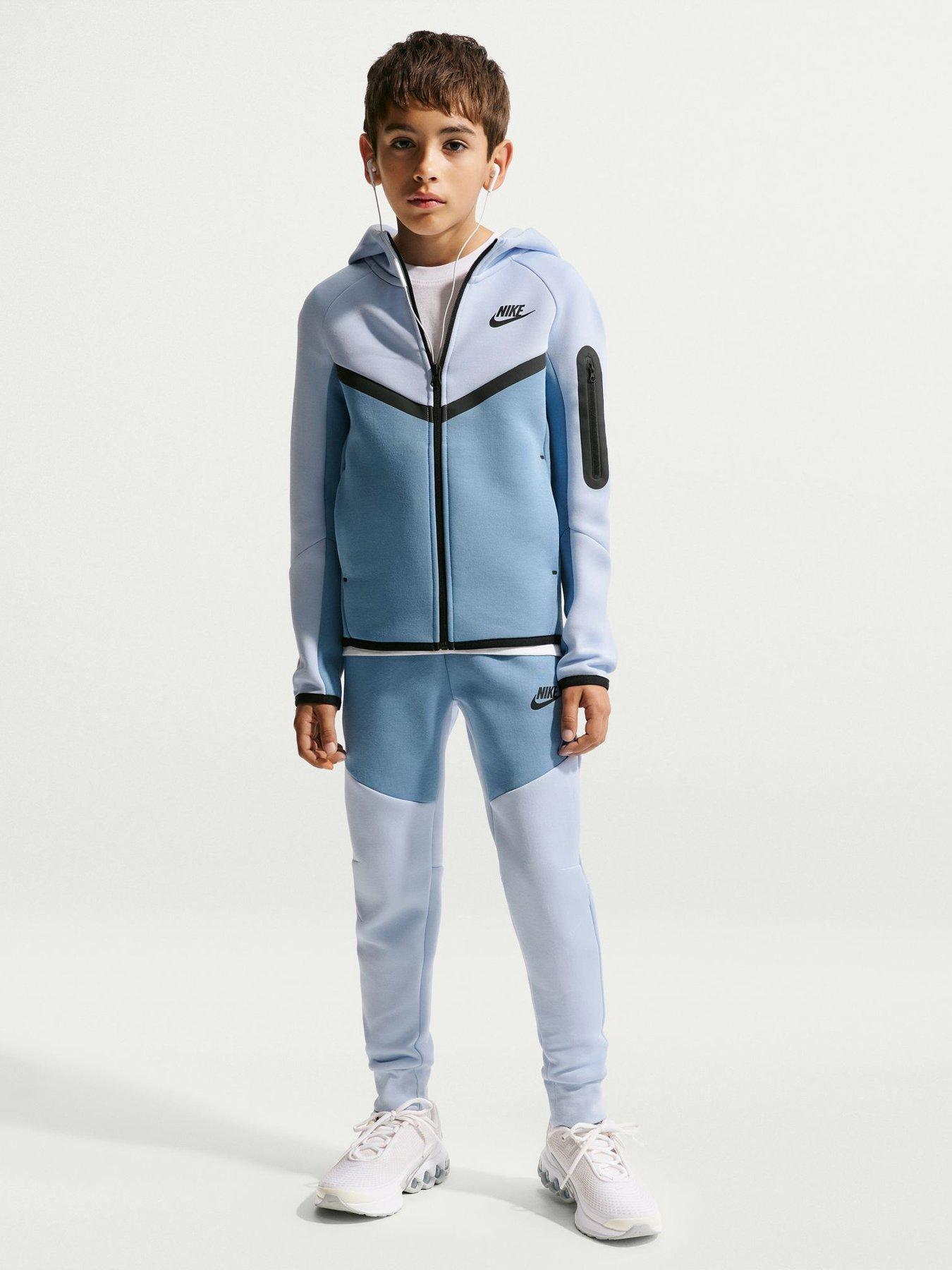 Nike Big Kids Tech Fleece Full Zip Hoodie - Blue