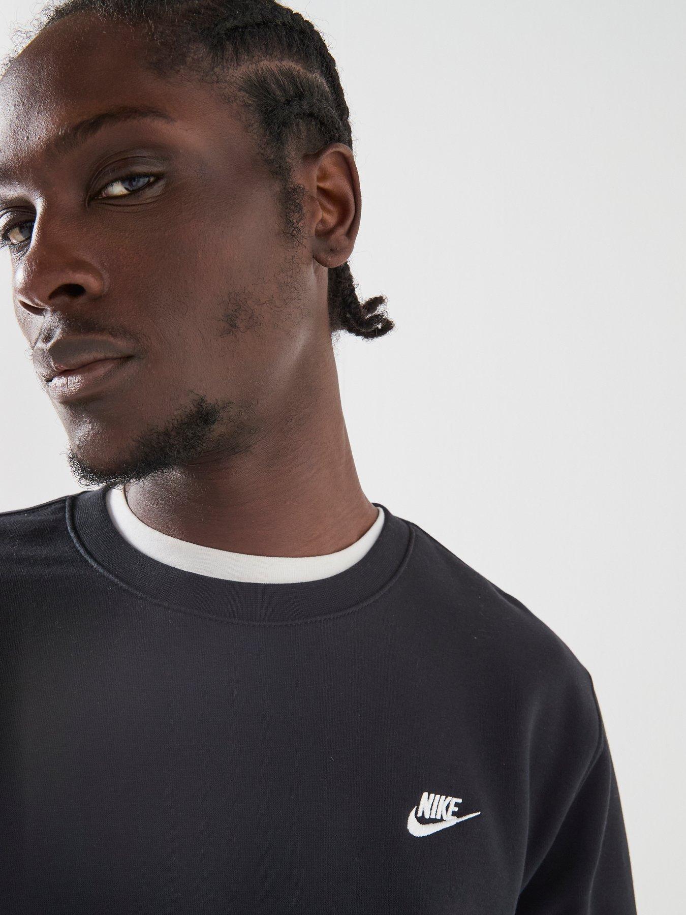 Image 4 of 5 of Nike Mens Club Crew Sweatshirt - Black