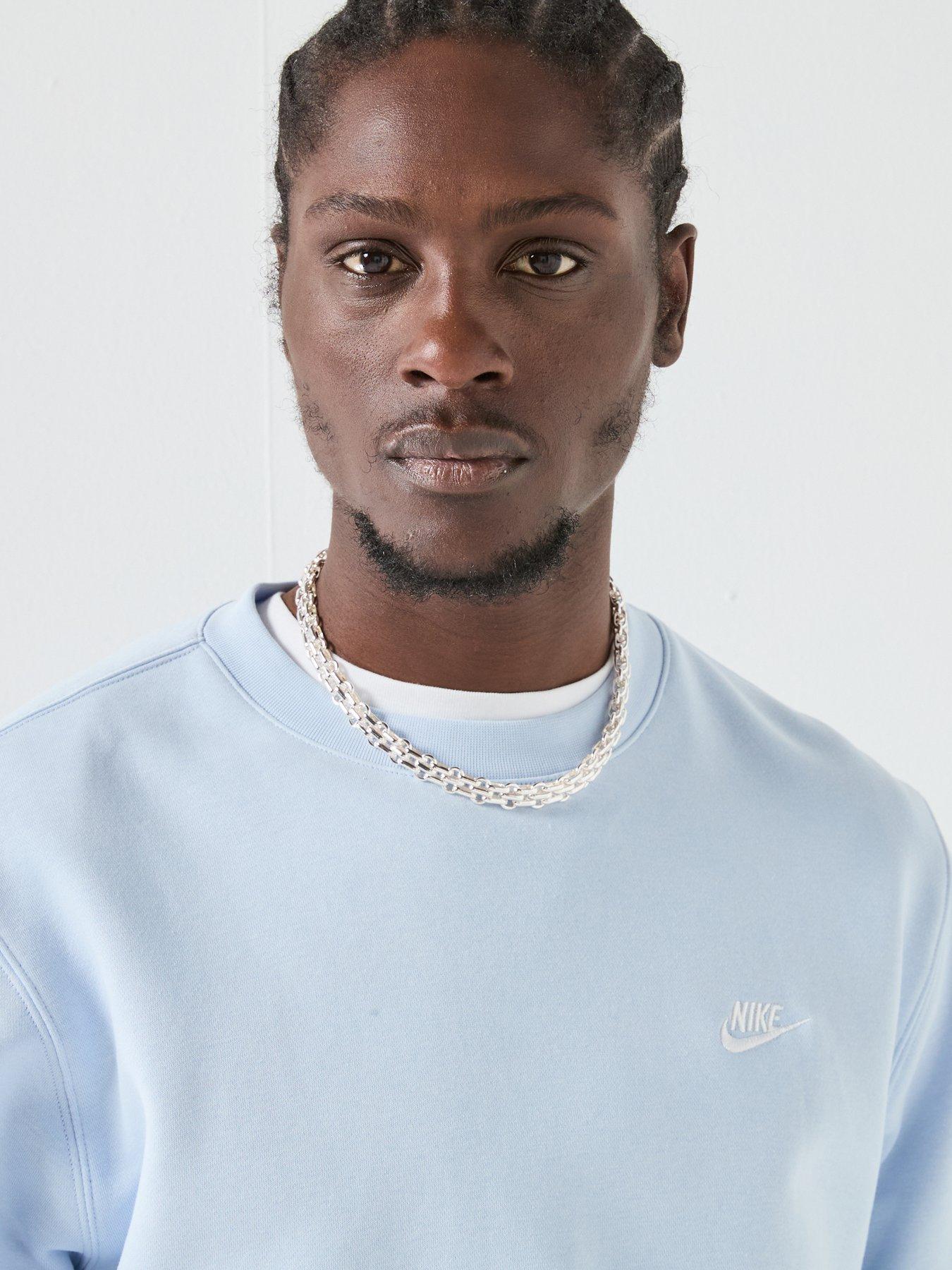 Image 4 of 6 of Nike Mens Club Crew Sweatshirt - Blue