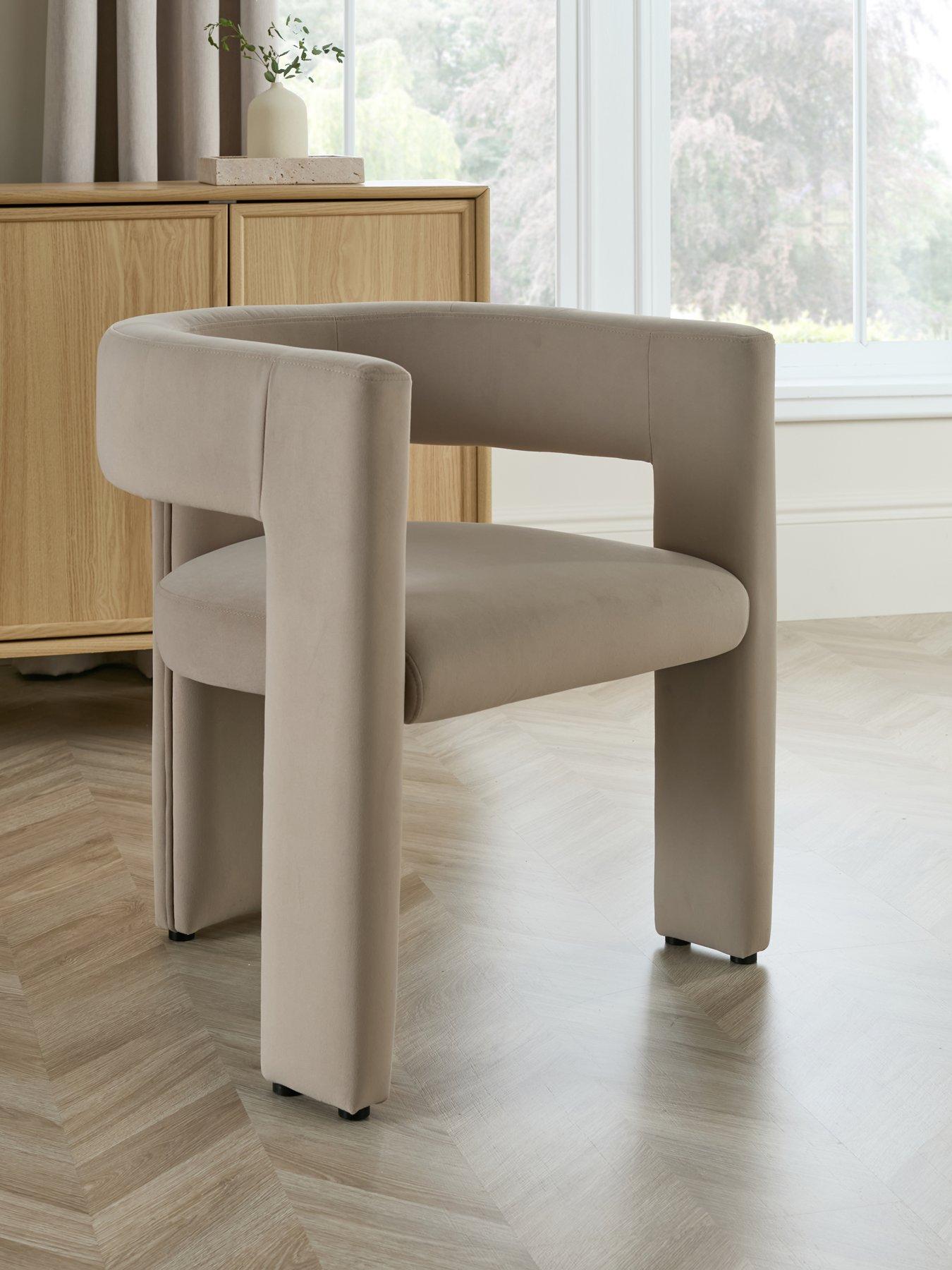 The Very Collection Nell Velvet Dining Chair - Taupe