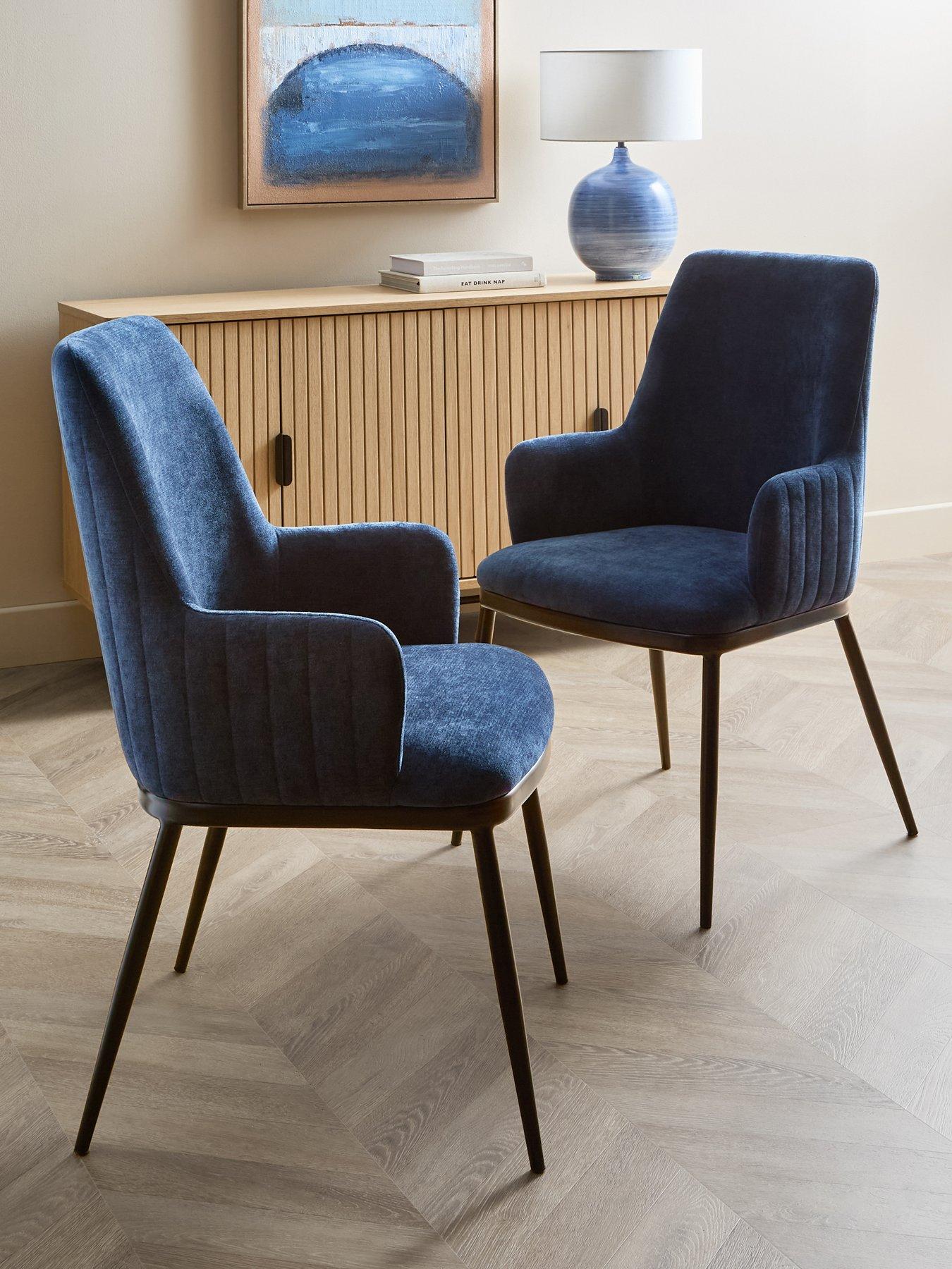 The Very Collection Nina Pair Of Dining Chairs - Navy/Black - FSC® Certified