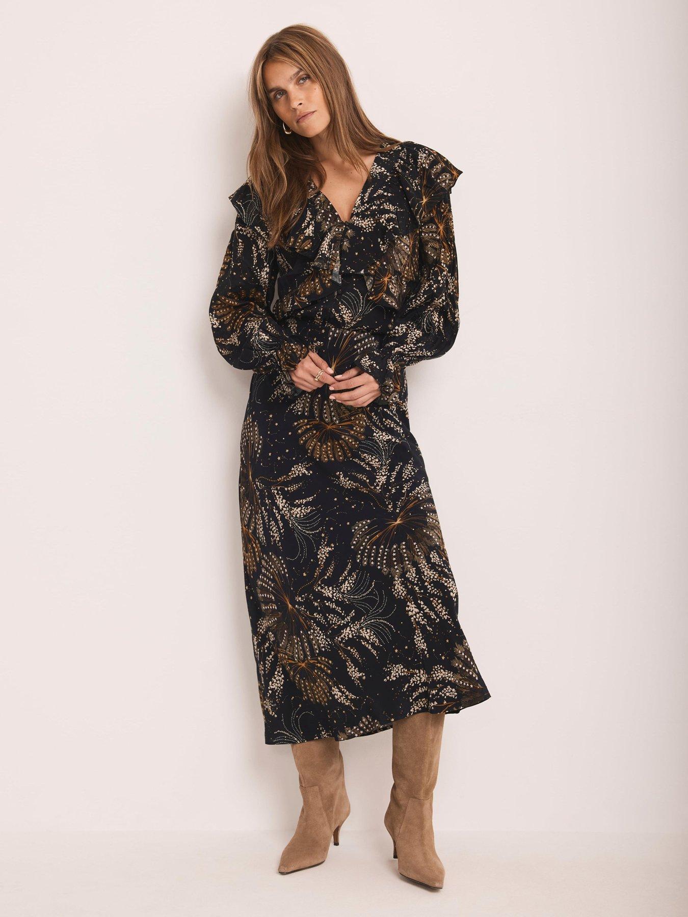 mint-velvet-constellation-print-frill-top-blackstillFront