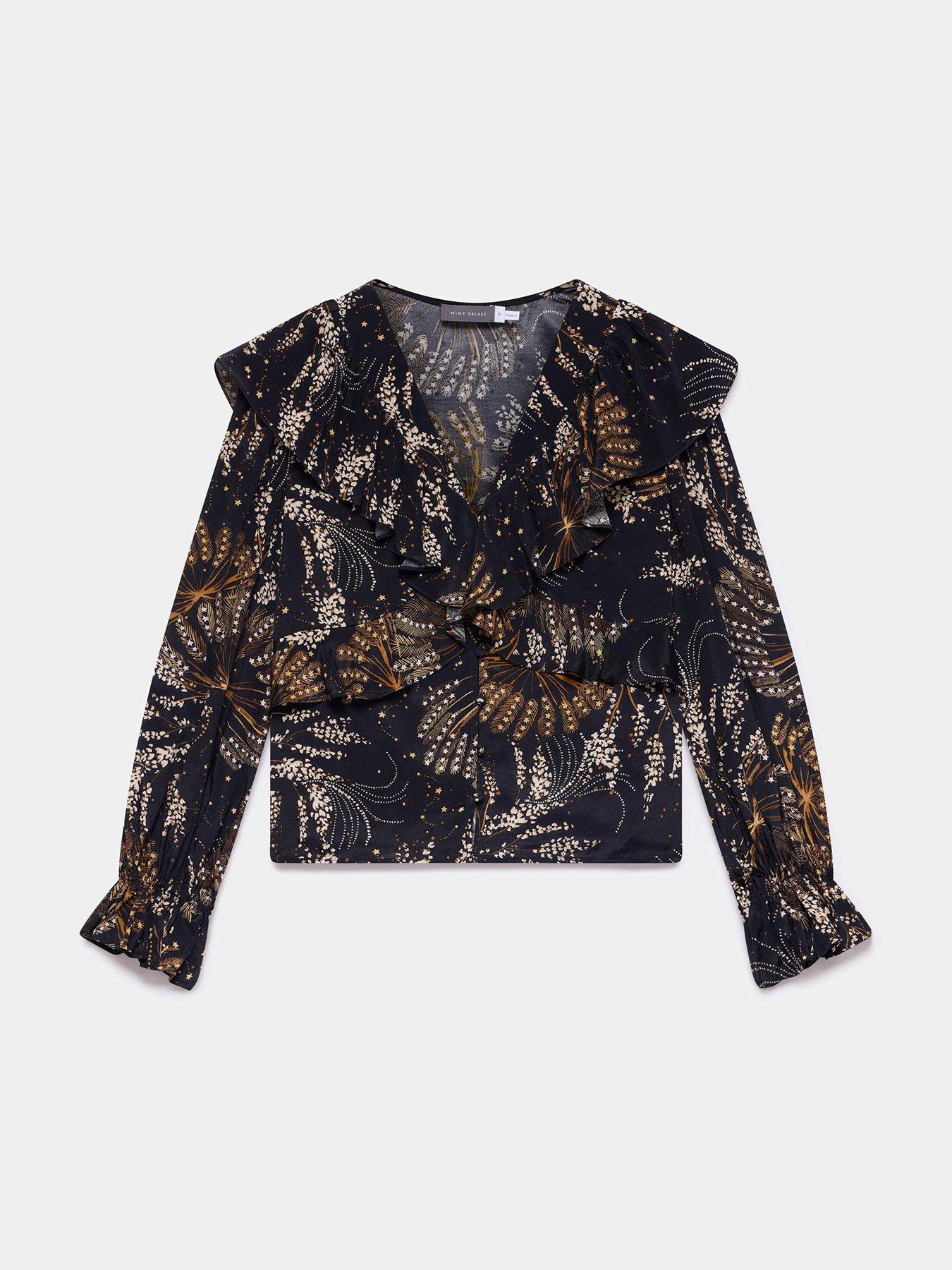 mint-velvet-constellation-print-frill-top-blackdetail