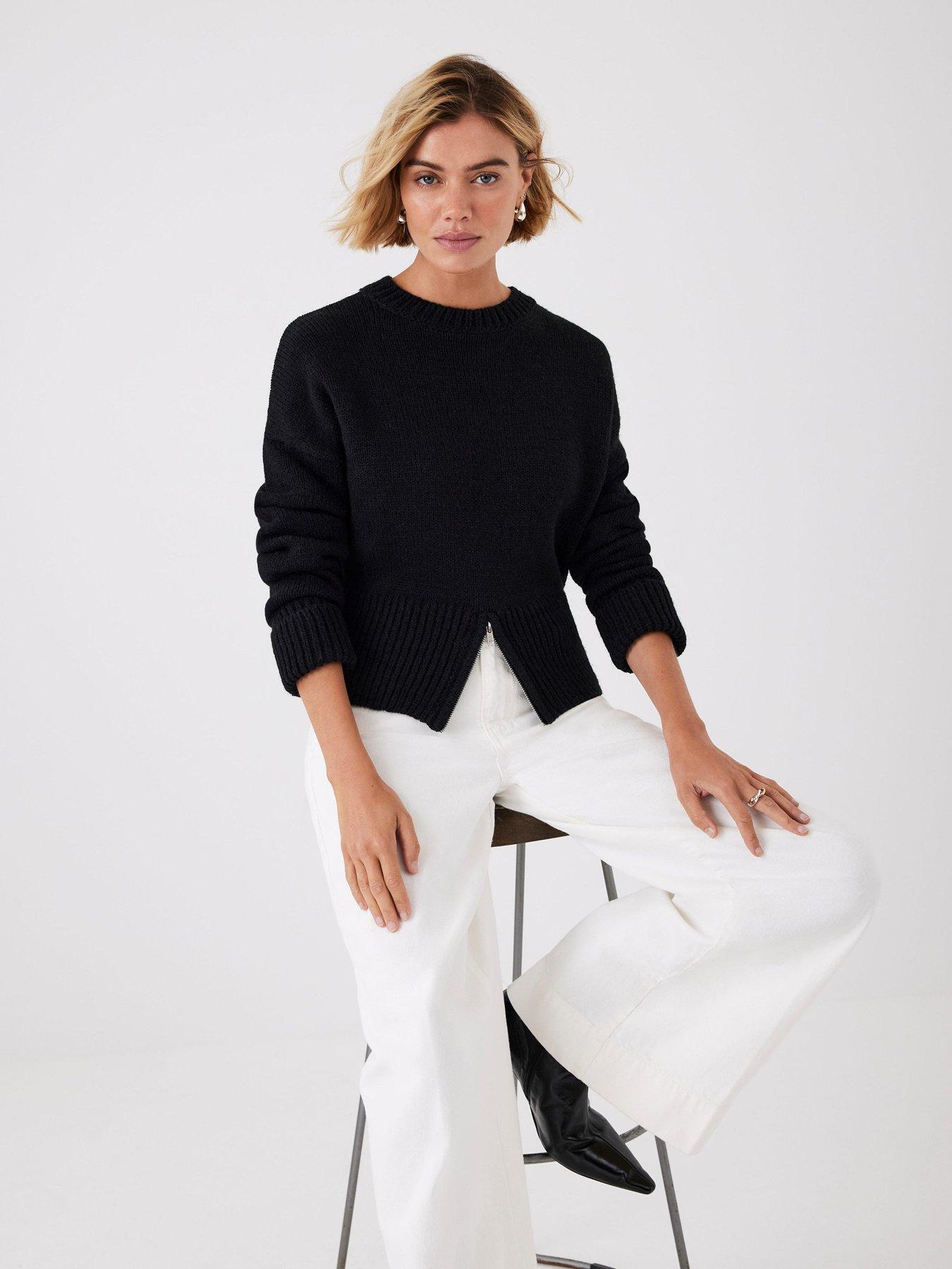 mint-velvet-zip-hem-jumper-blackoutfit