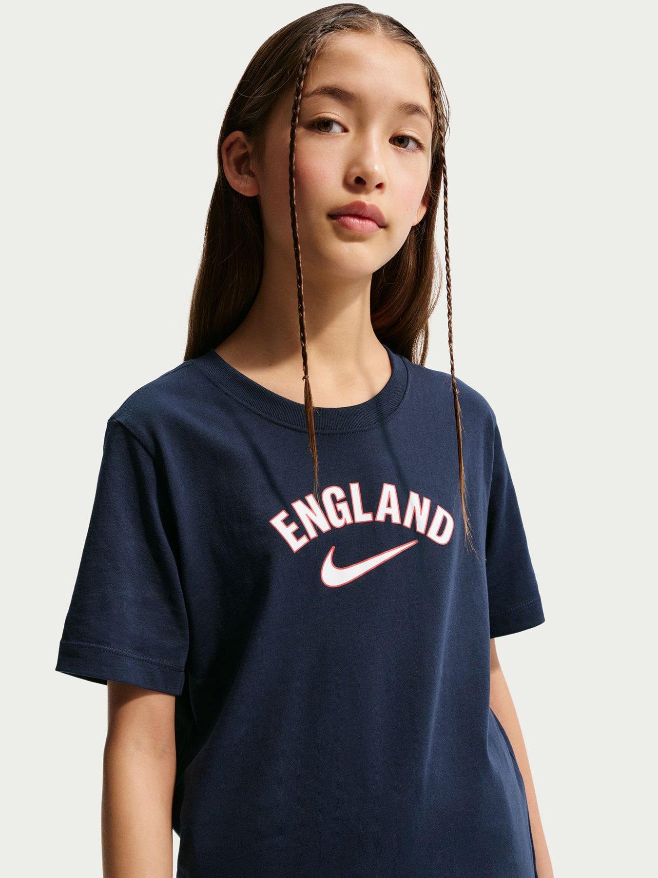 Image 1 of 5 of Nike England Youth Word Mark T-shirt - Navy
