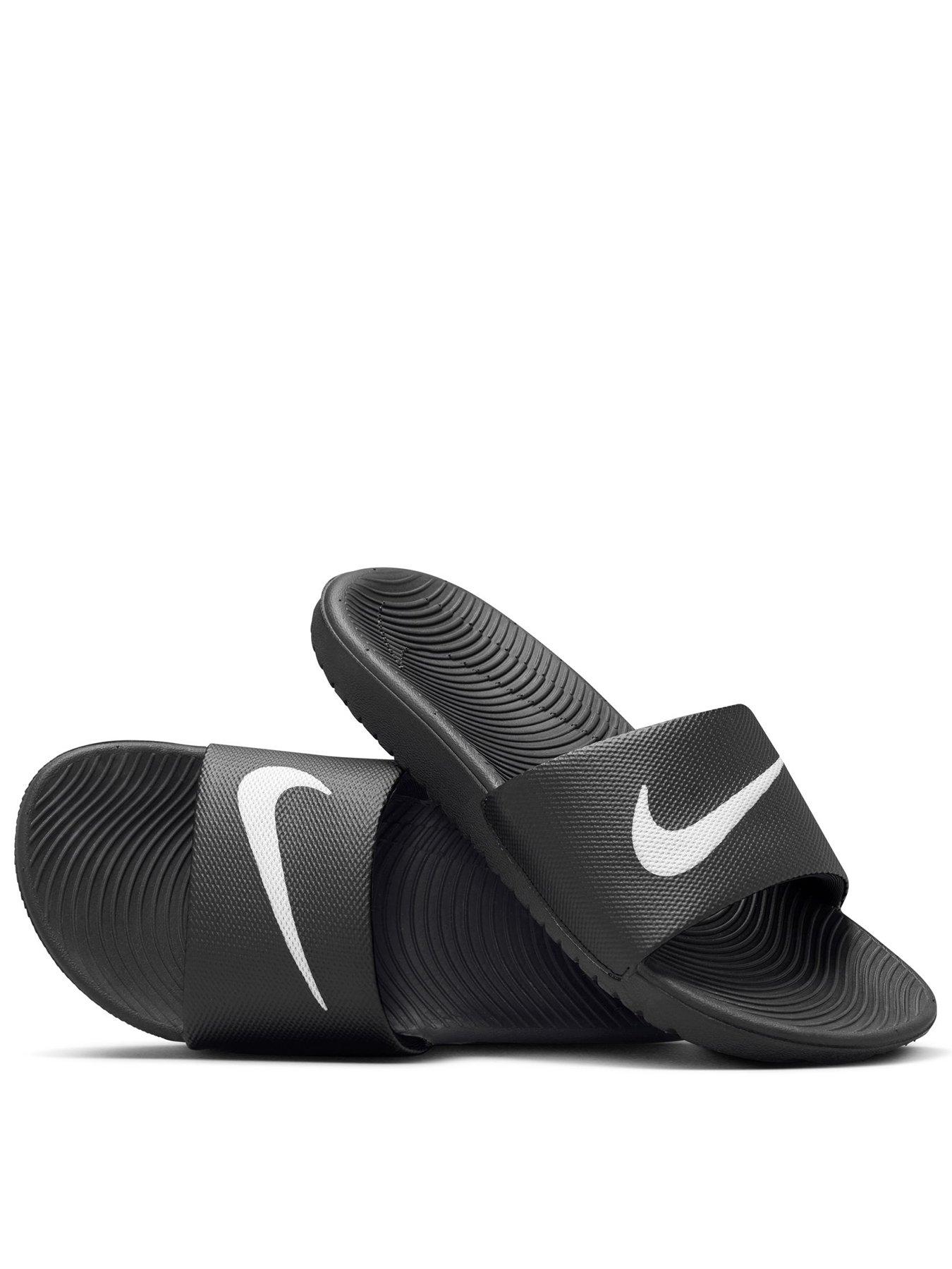nike-littlebig-kids-kawa-slides-blackfront