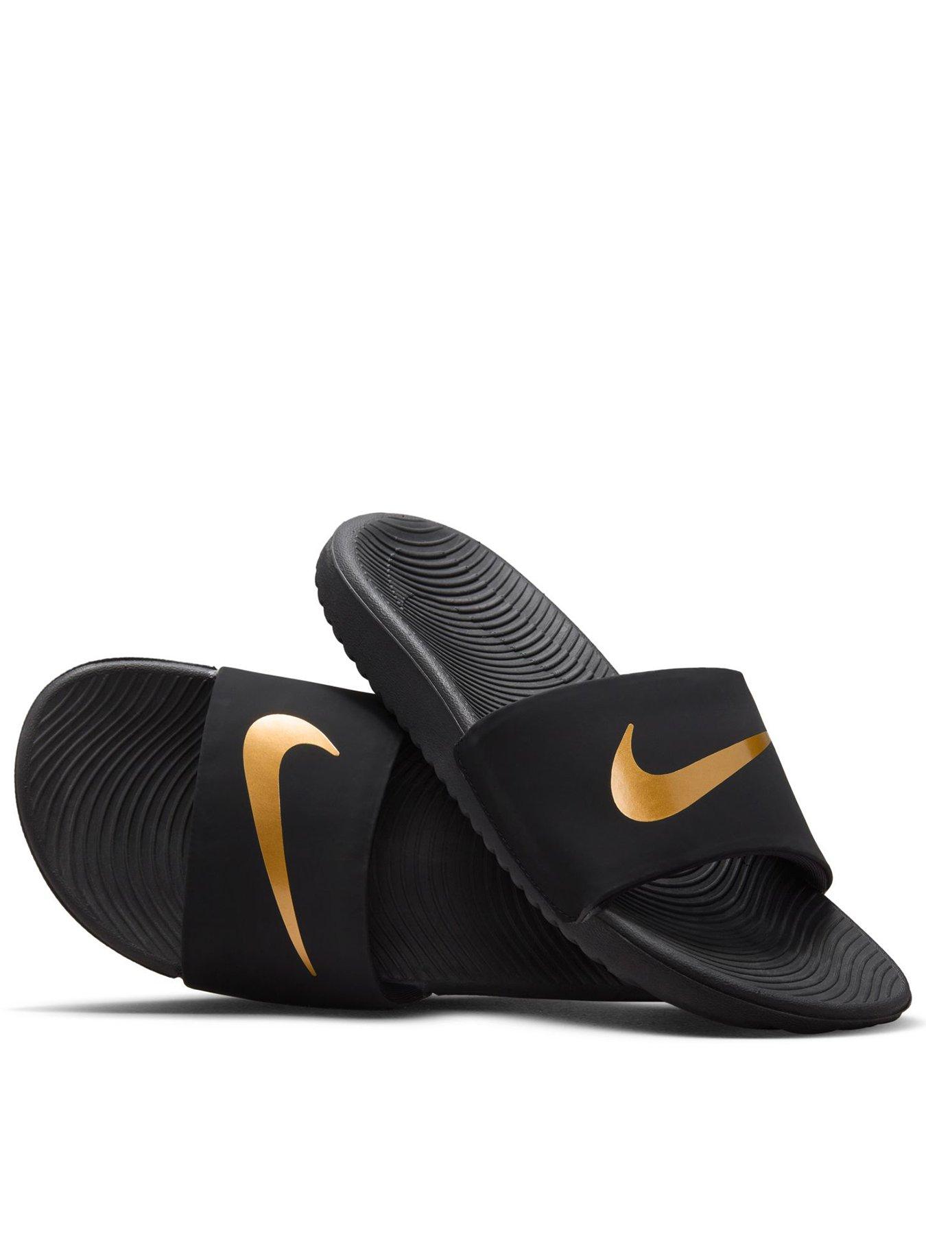 Image 1 of 6 of Nike Little/Big Kids Kawa Slides - Black