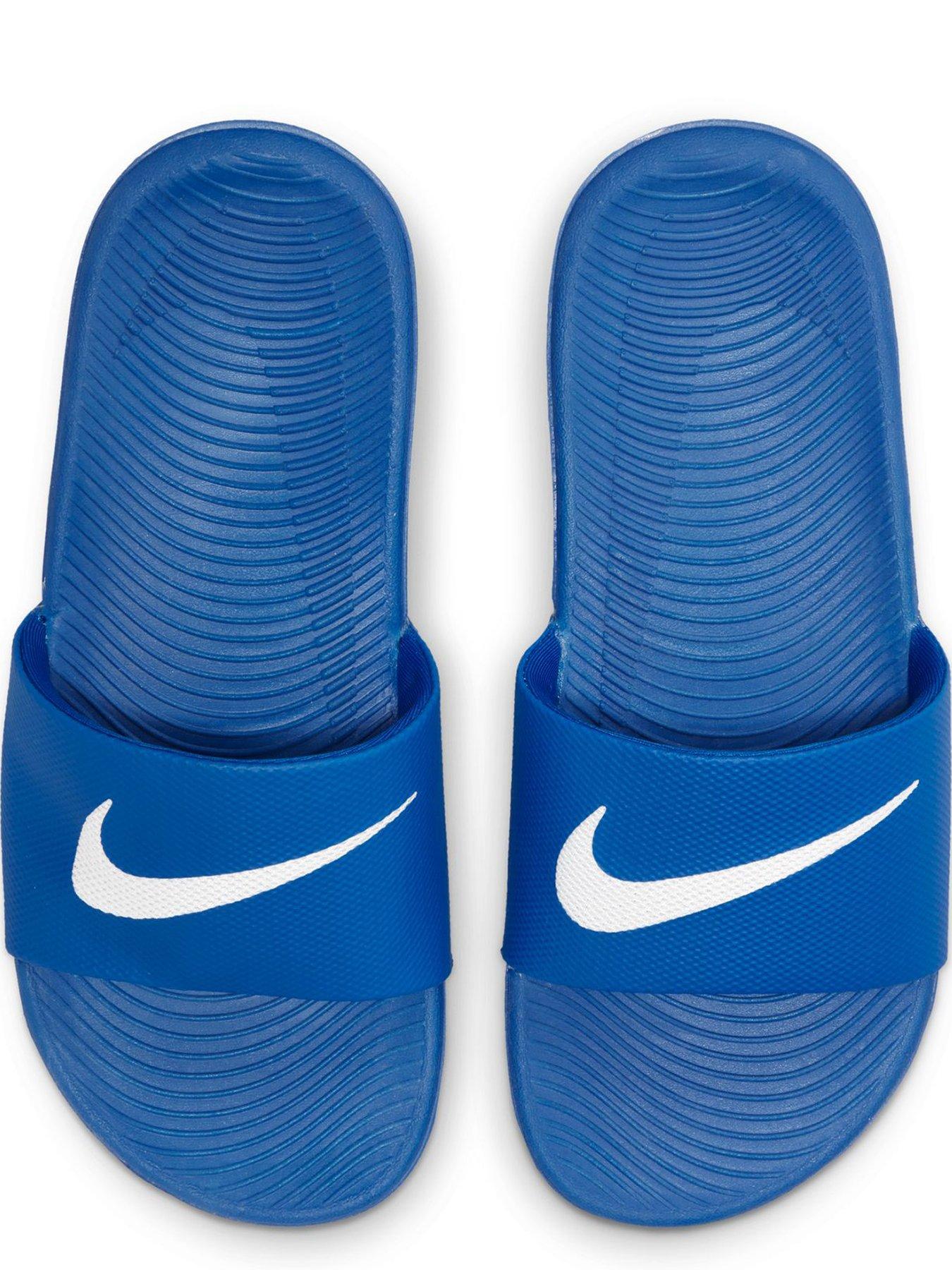 Image 4 of 6 of Nike Little/Big Kids Kawa Slides - Blue