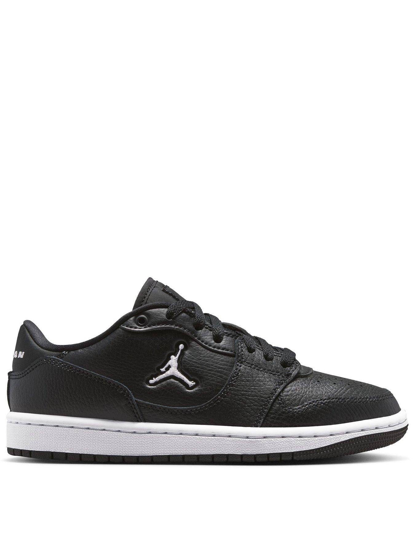 Jordan Nike Big Kids Access Court Low Shoes - Black in Black/White
