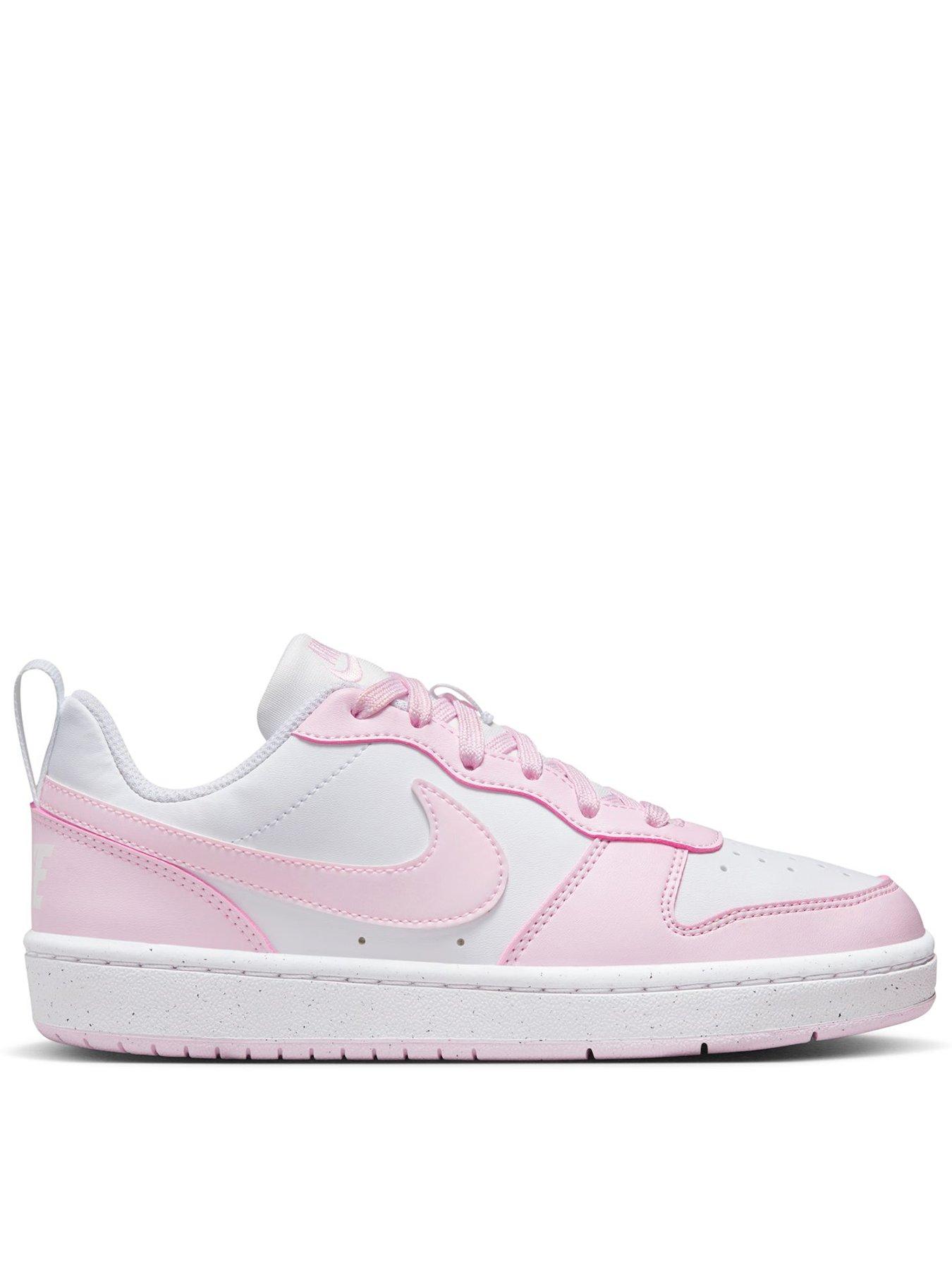 Nike Big Kids' Court Borough Low Recraft Trainers - White/Pink in White/Pink Foam