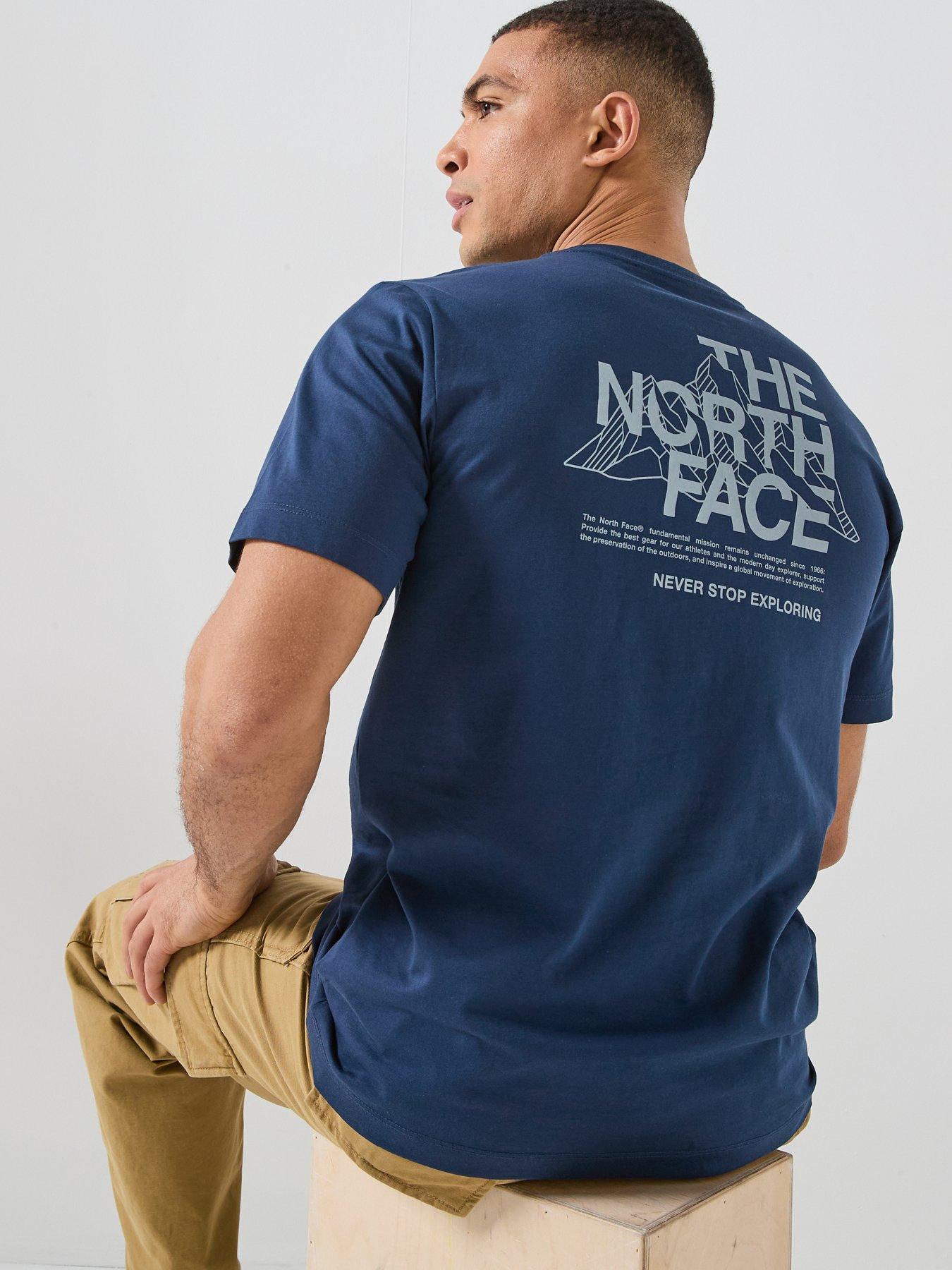 Image 1 of 6 of The North Face Mens Mountain Sketch Graphic T-Shirt - Navy