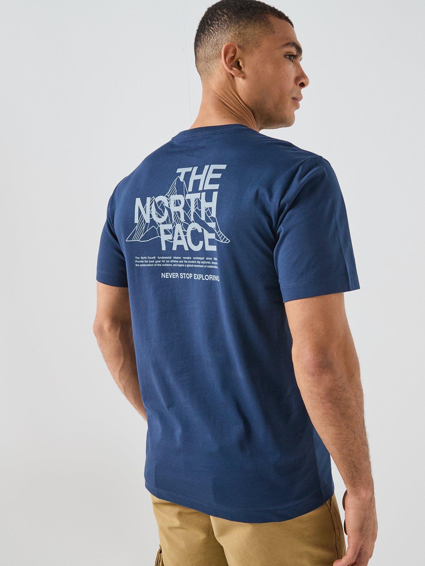 Image 5 of 6 of The North Face Mens Mountain Sketch Graphic T-Shirt - Navy
