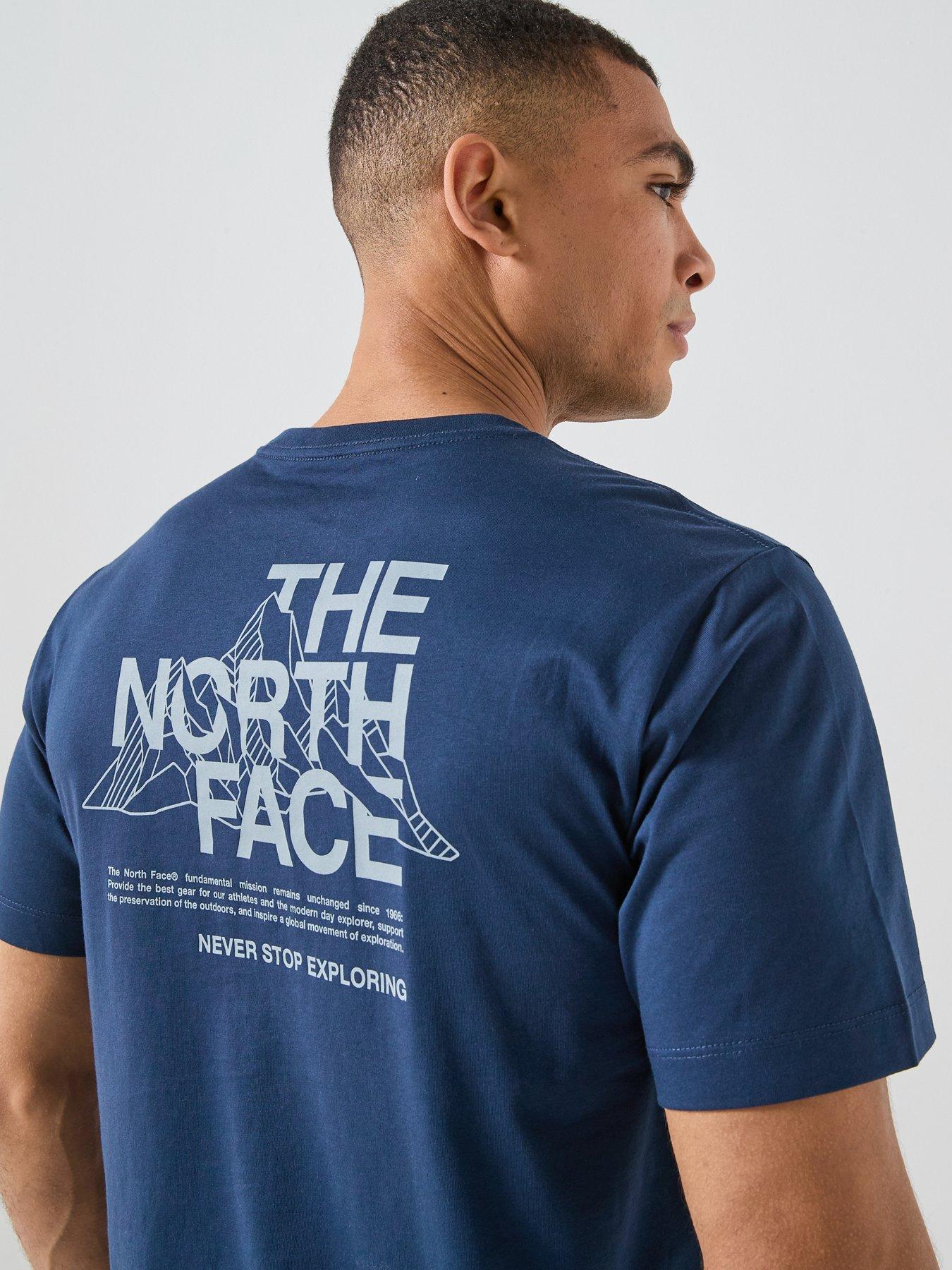 Image 6 of 6 of The North Face Mens Mountain Sketch Graphic T-Shirt - Navy