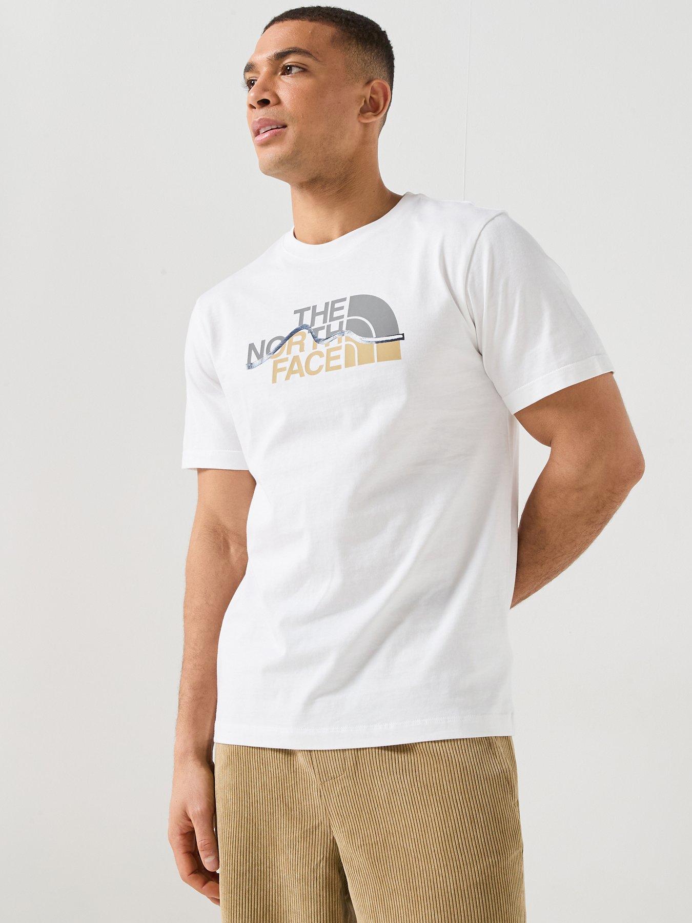 Image 1 of 6 of The North Face Mens Mountain Line T-Shirt - White