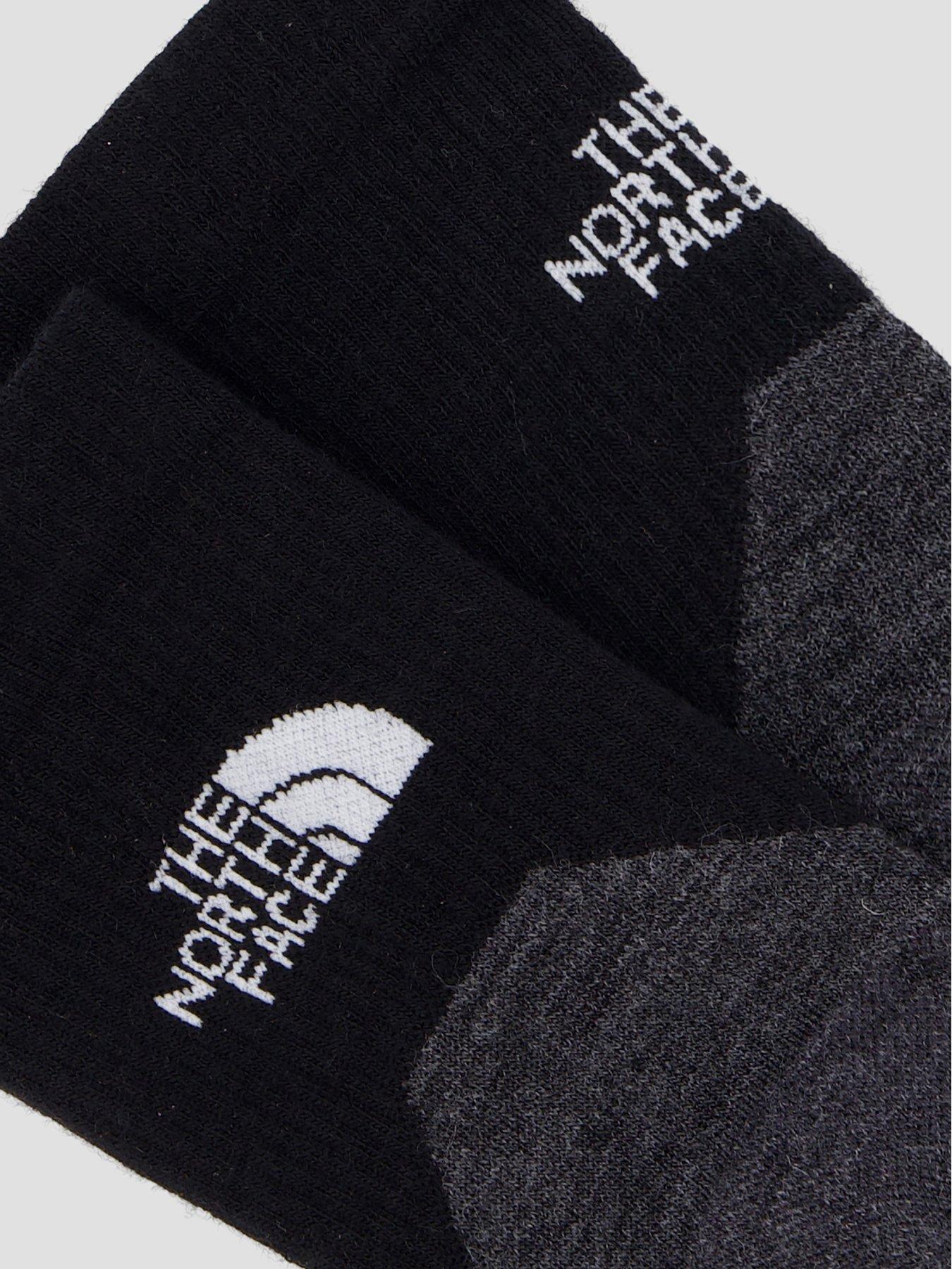Image 4 of 4 of The North Face Adults Hiking Crew Cushioned Socks 3 Pack - Black