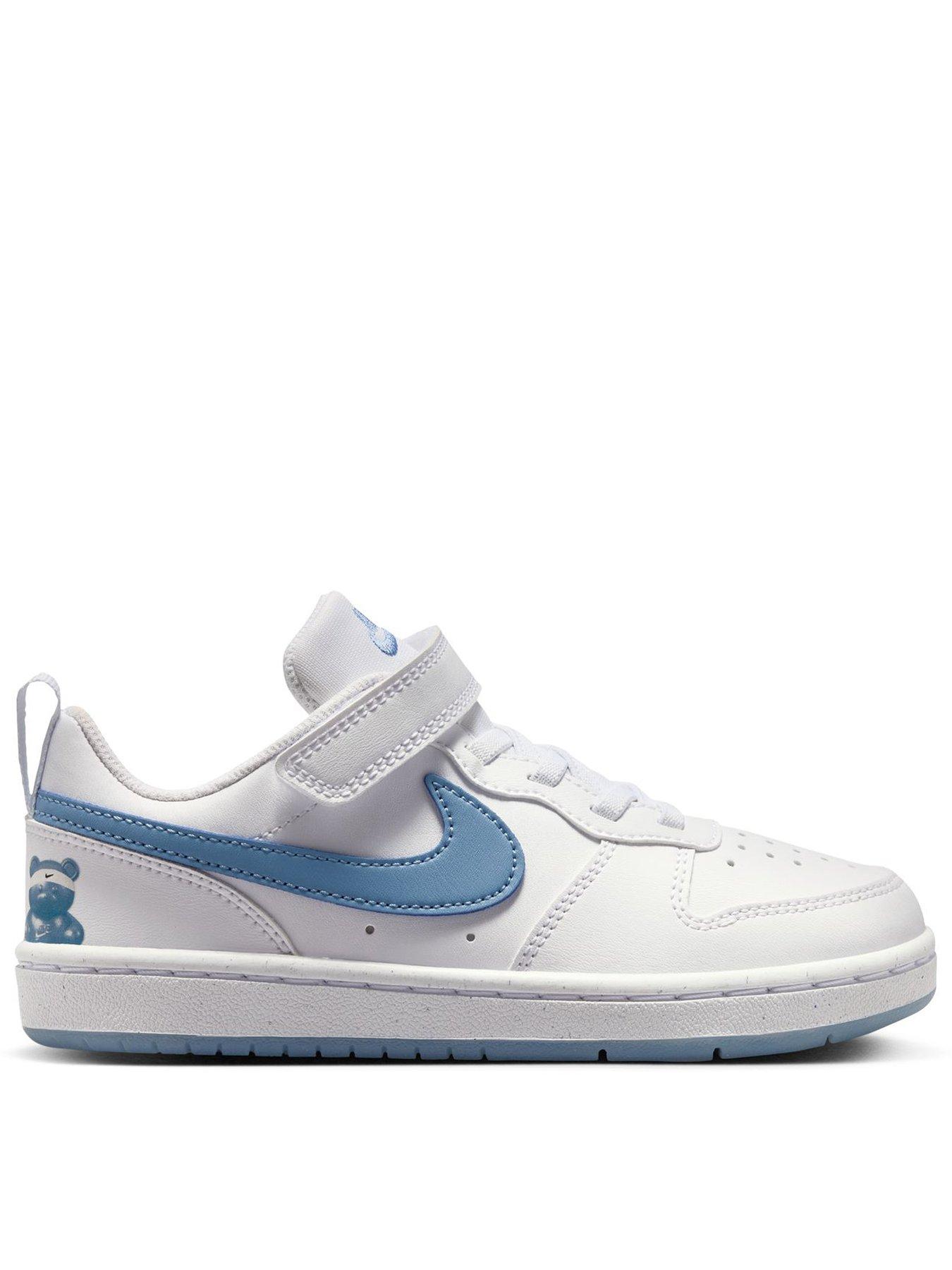 Nike Little Kids Court Borough Low BBall Trainers - White