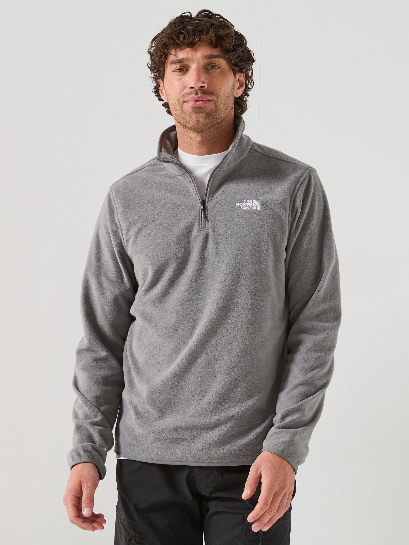 the-north-face-mens-glacier-14-zip-fleece-grey