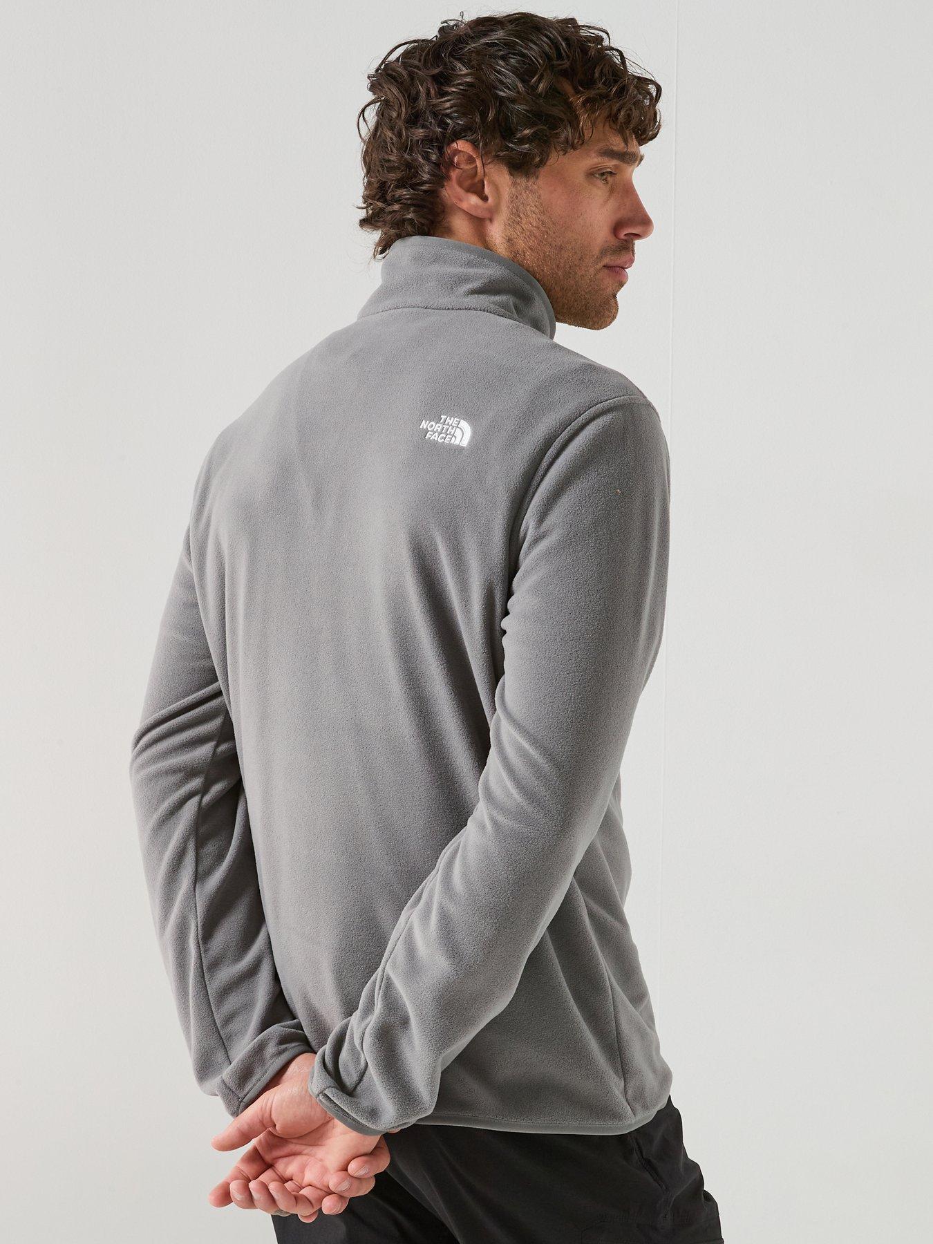 the-north-face-mens-glacier-14-zip-fleece-greystillFront