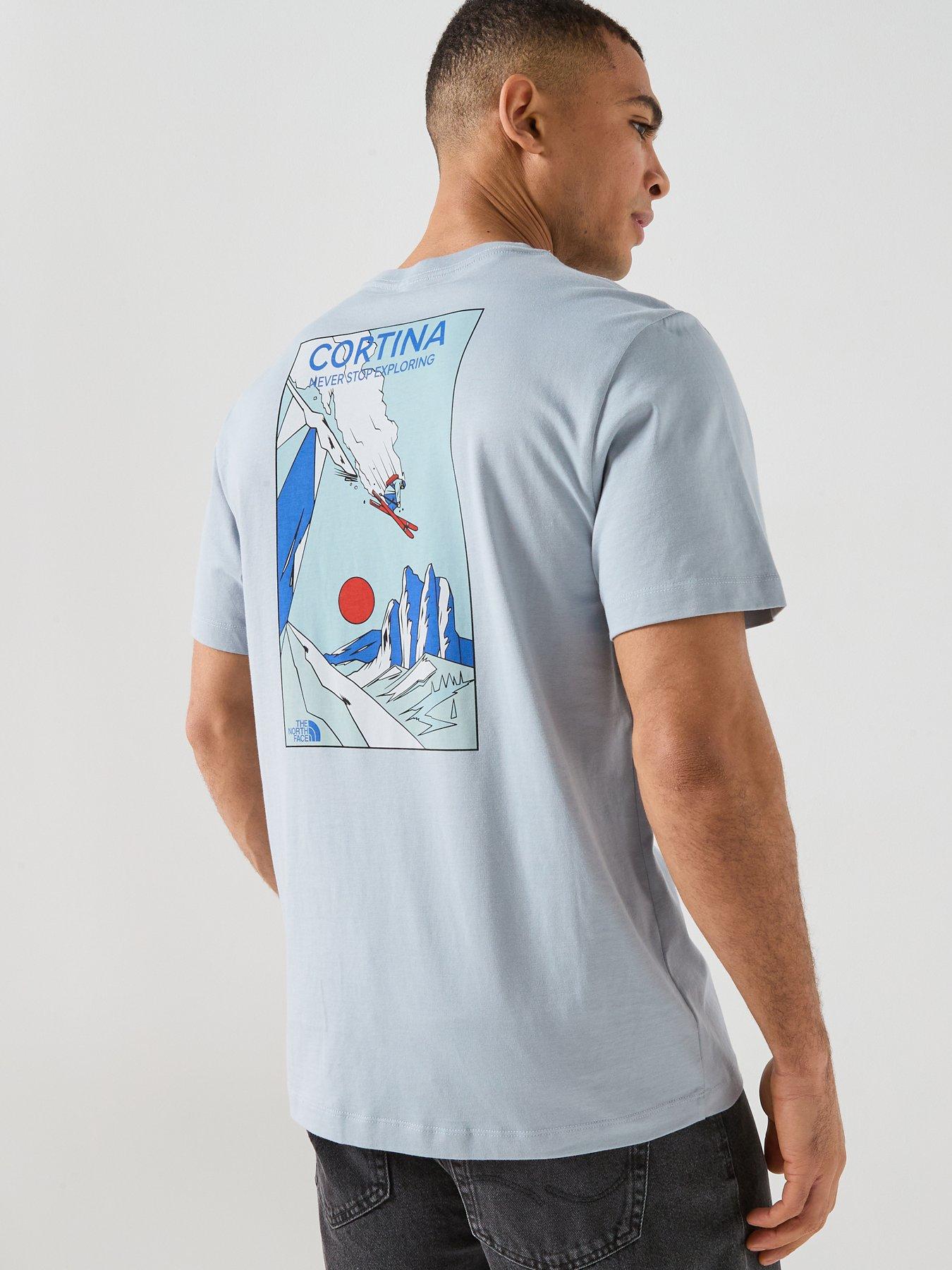Image 1 of 6 of The North Face Mens Mountain Celebration Graphic T-Shirt - Blue