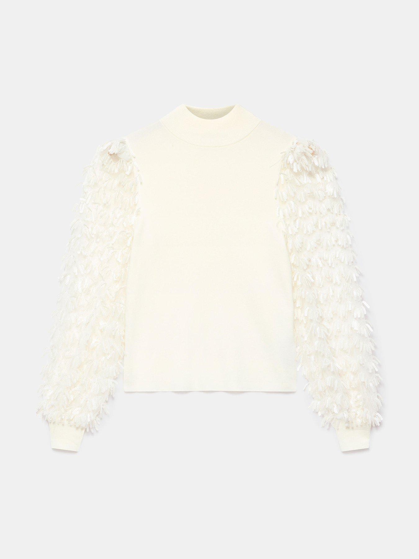 mint-velvet-ivory-fringe-sleeve-jumper-whitedetail