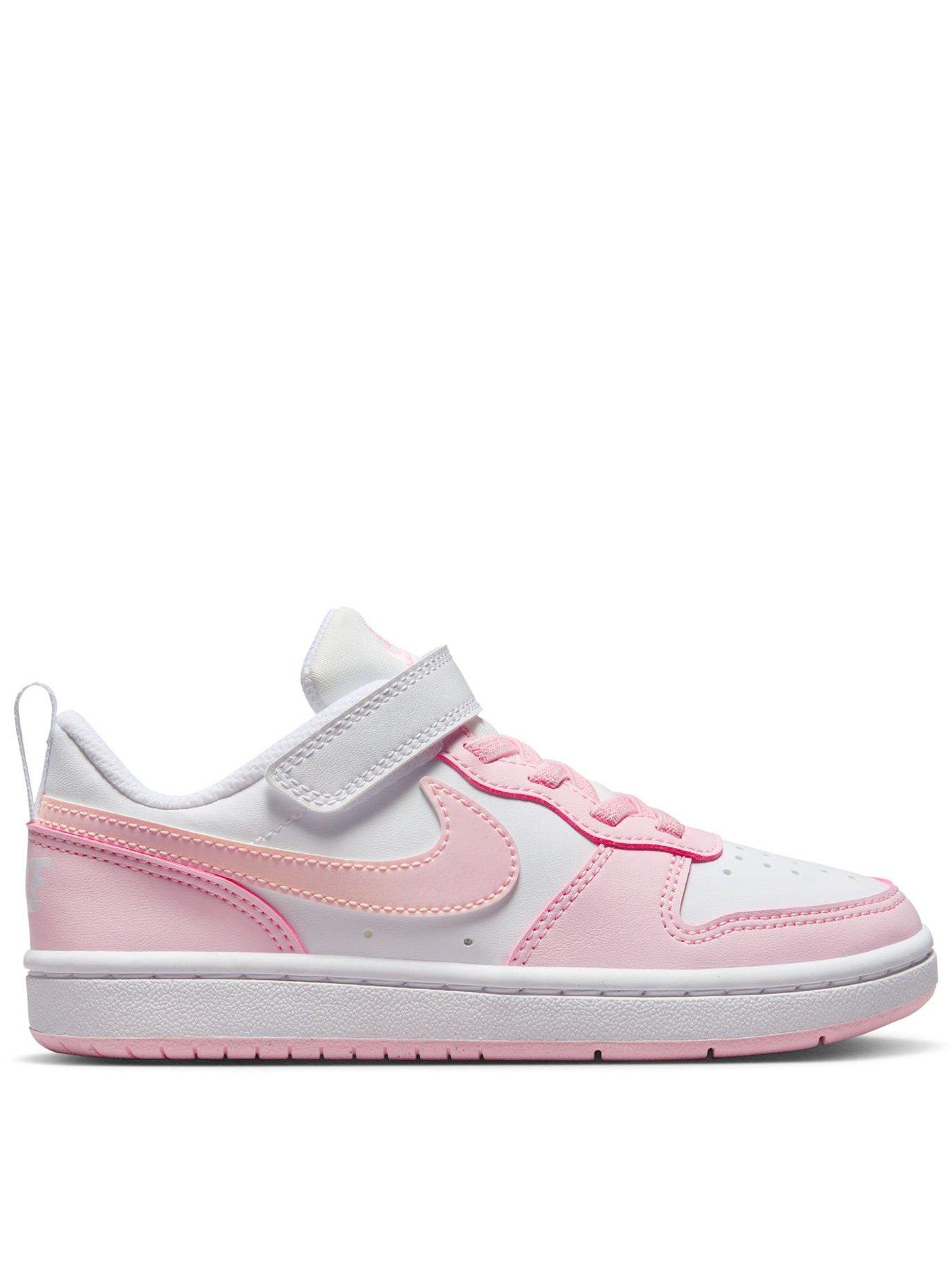 Nike Little Kids' Court Borough Low Recraft Trainers - White/Pink
