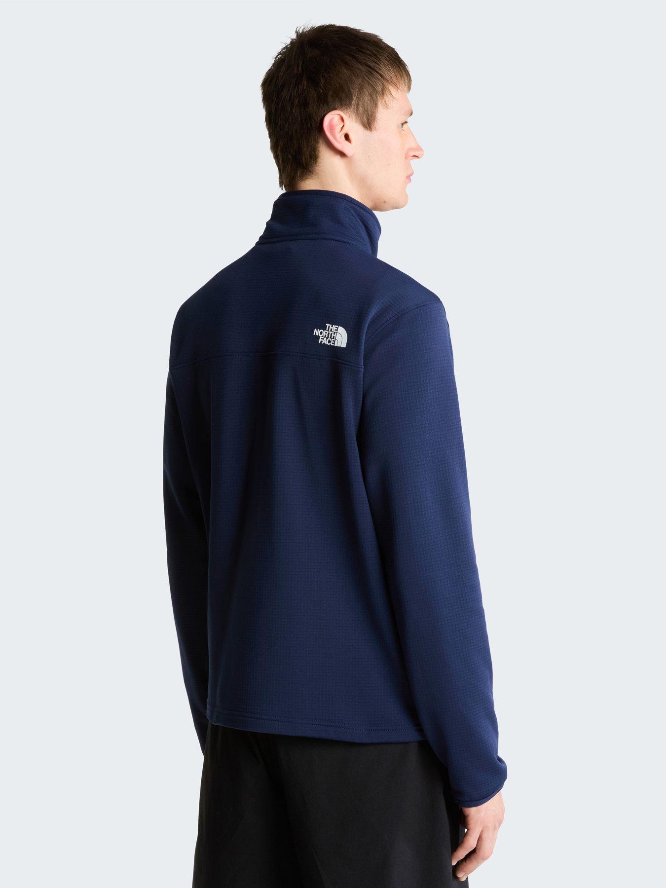 the-north-face-mens-cedar-trail-grid-14-zip-fleece-navystillFront