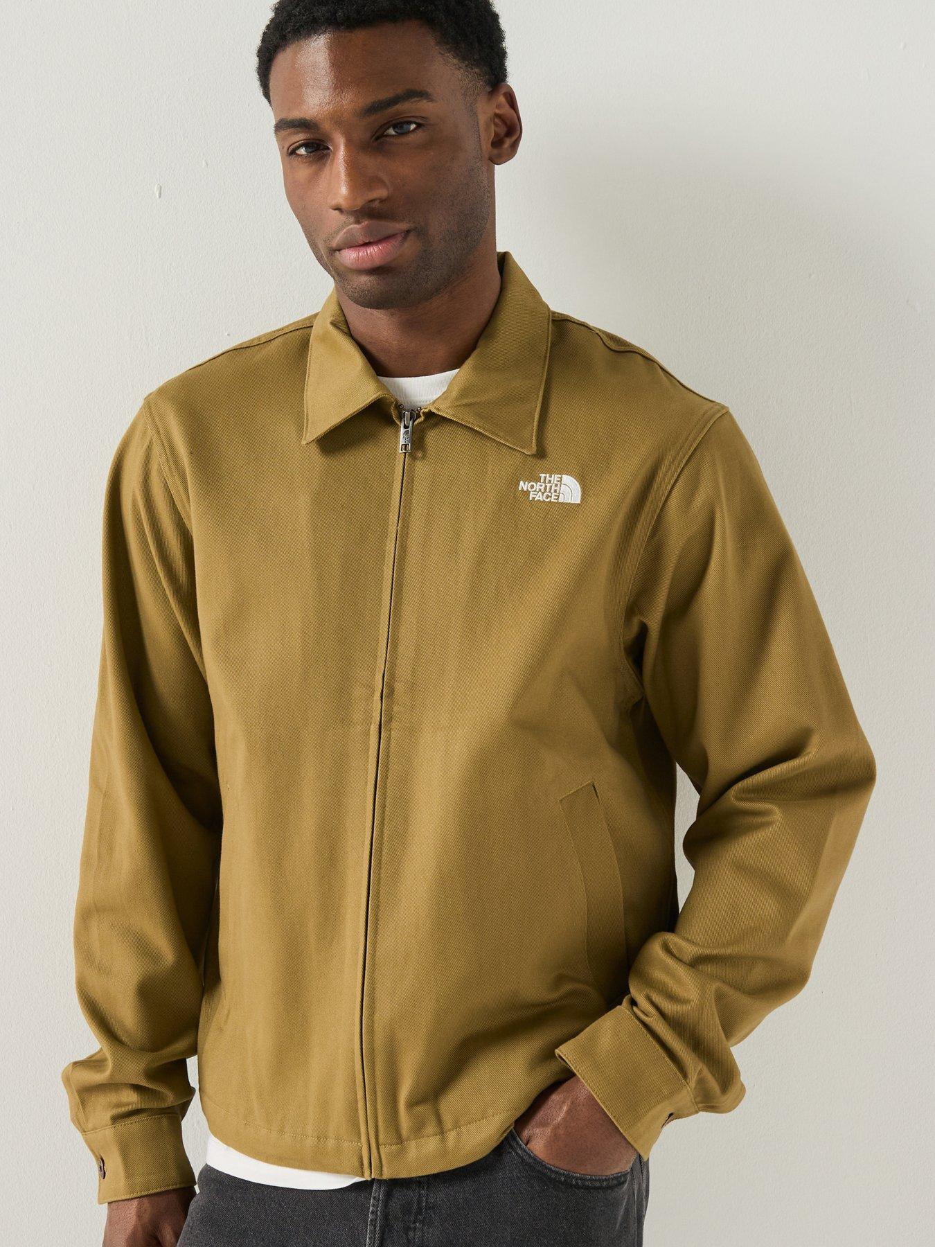the-north-face-mens-twill-collared-jacket-brownfront