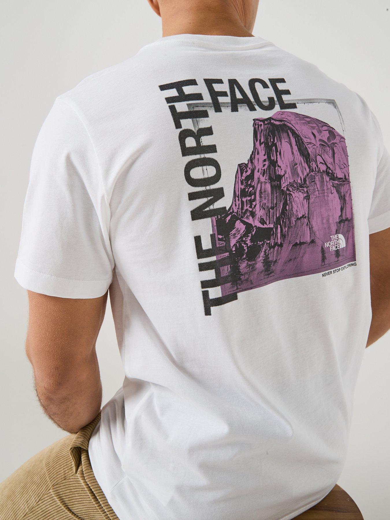 Image 4 of 6 of The North Face Mens Half Dome Graphic T-Shirt - White