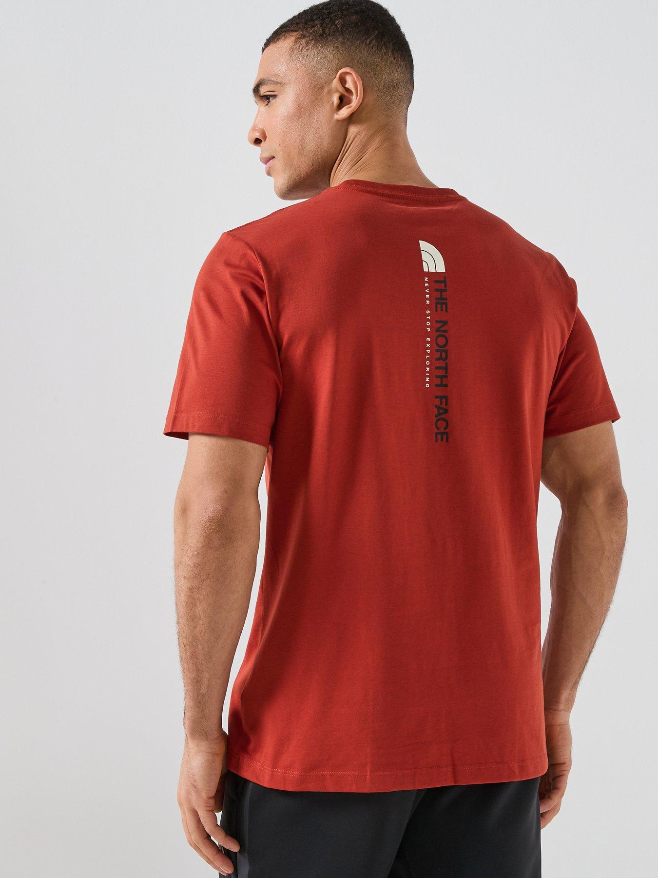 Image 1 of 5 of The North Face Mens Vertical Logo Graphic T-Shirt - Red