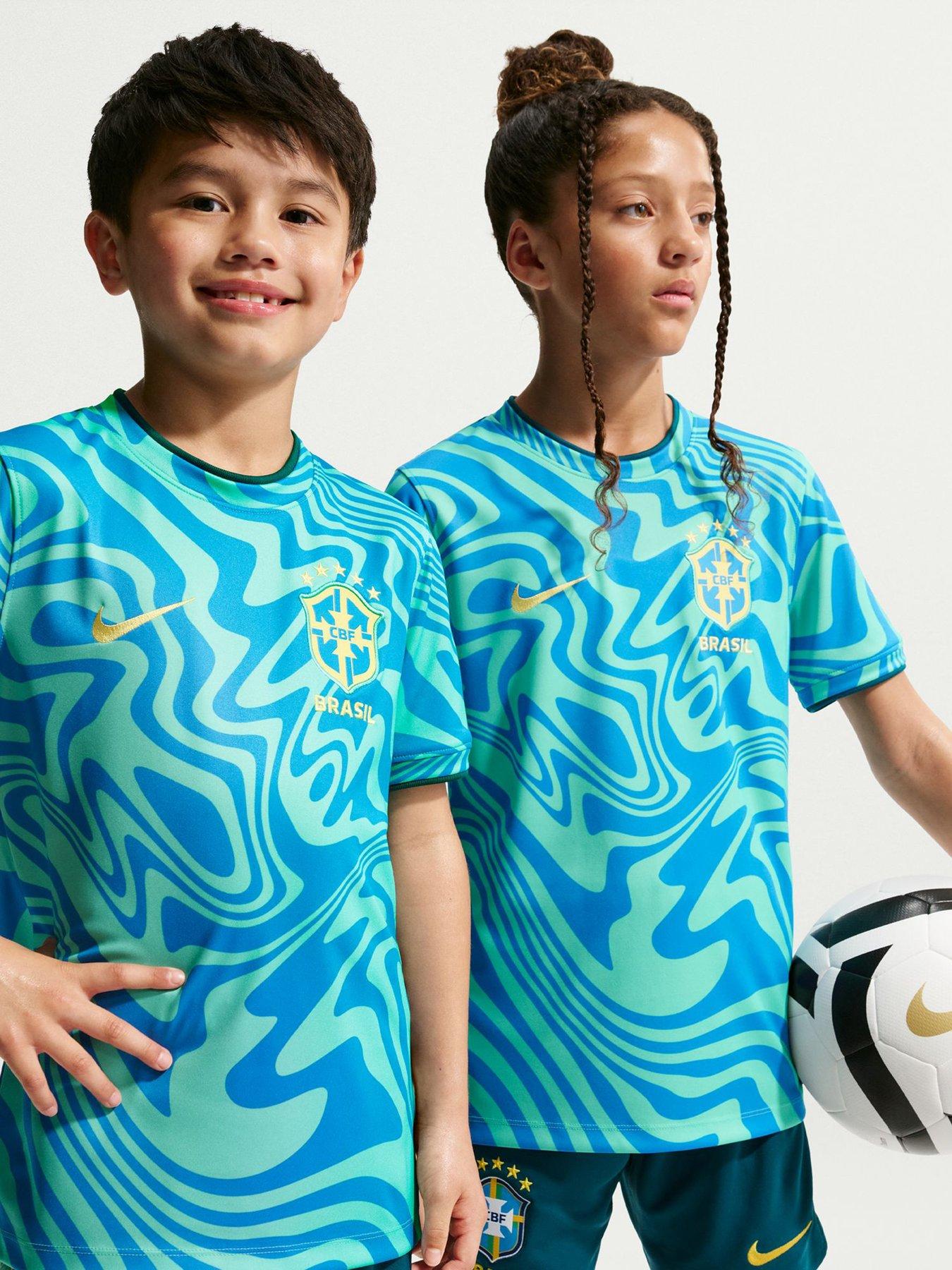 Image 1 of 7 of Nike Older Kids Brazil 2026 Pre-Match Shirt - Blue