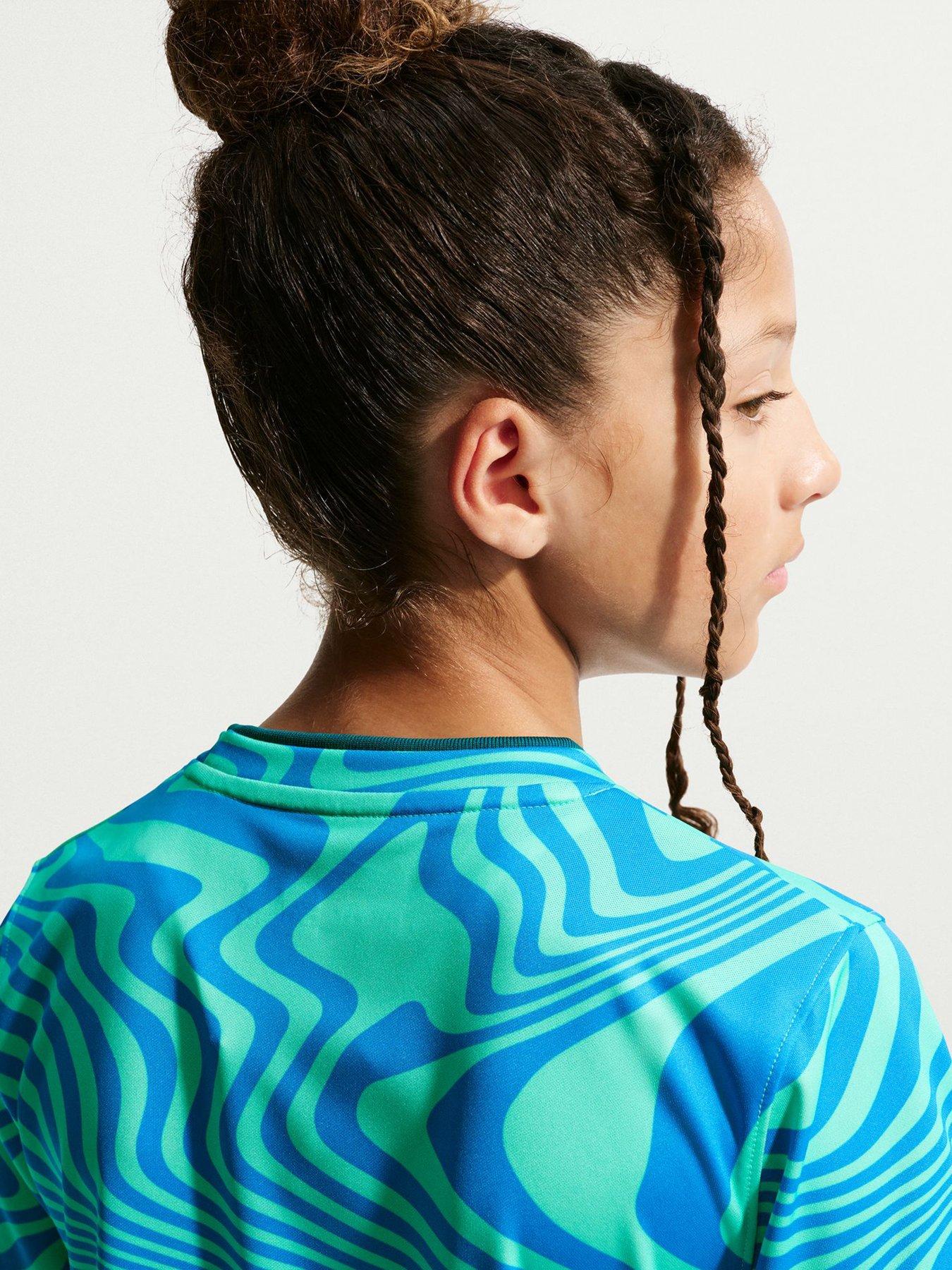 Image 5 of 7 of Nike Older Kids Brazil 2026 Pre-Match Shirt - Blue