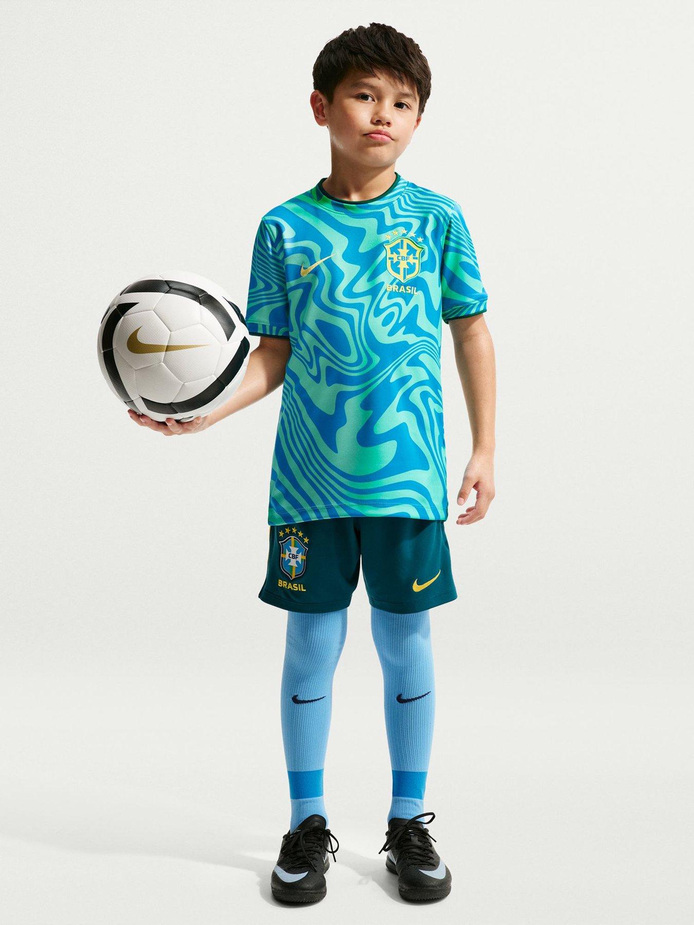 Image 6 of 7 of Nike Older Kids Brazil 2026 Pre-Match Shirt - Blue