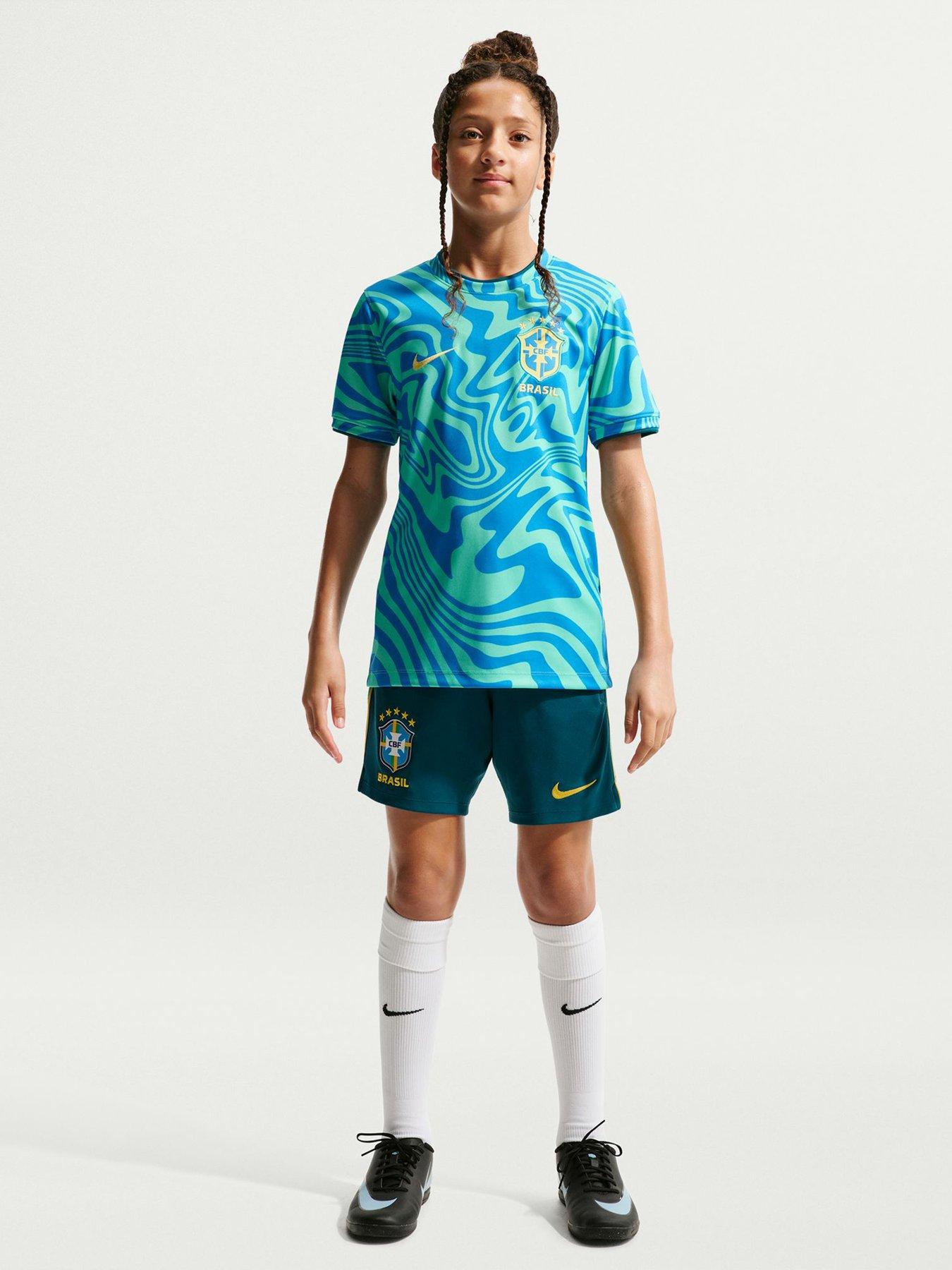 Image 7 of 7 of Nike Older Kids Brazil 2026 Pre-Match Shirt - Blue