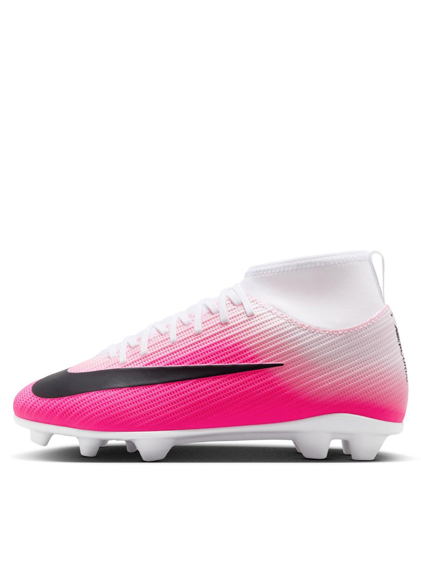 Nike Youth Mercurial Superfly Club Firm Ground Football Boots - Pink/White