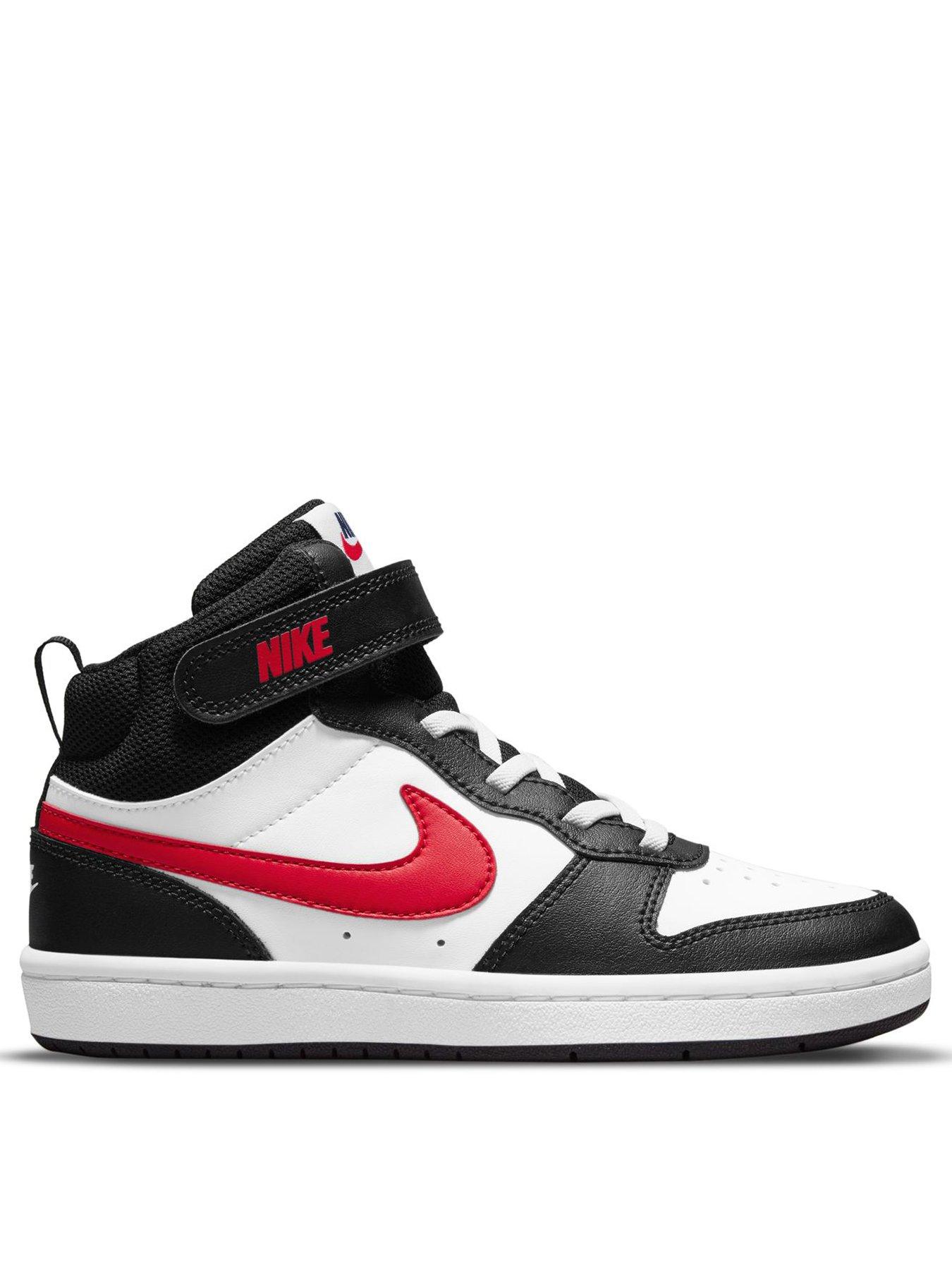 Nike Big Kids Nike Court Borough Low Recraft Trainers - White/Red/Black in White/Uni Red-White-Black