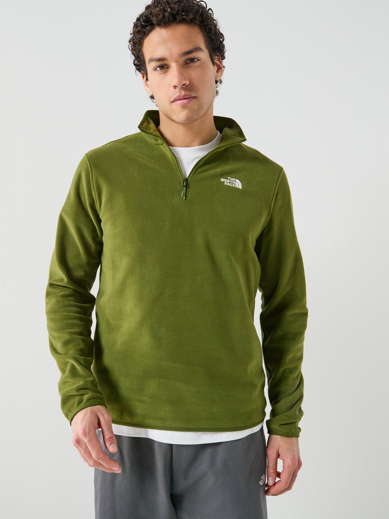 the-north-face-mens-glacier-14-zip-fleece-green