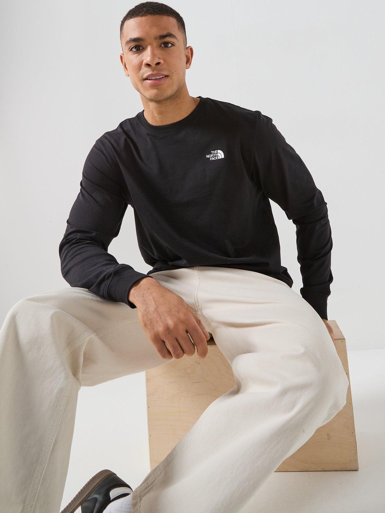 Image 5 of 5 of The North Face Mens Evolution Simple Dome Long Sleeve T-Shirt - Black