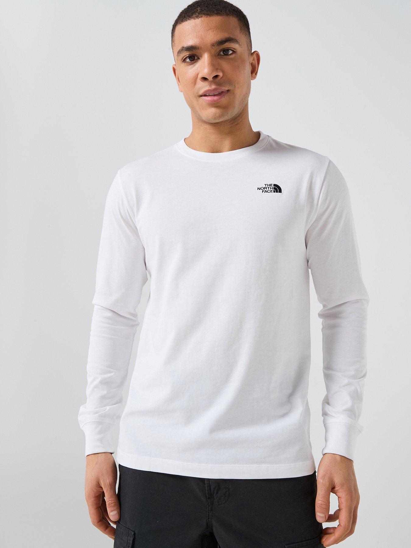 Image 1 of 5 of The North Face Mens Evolution Simple Dome Long Sleeve T-Shirt - White