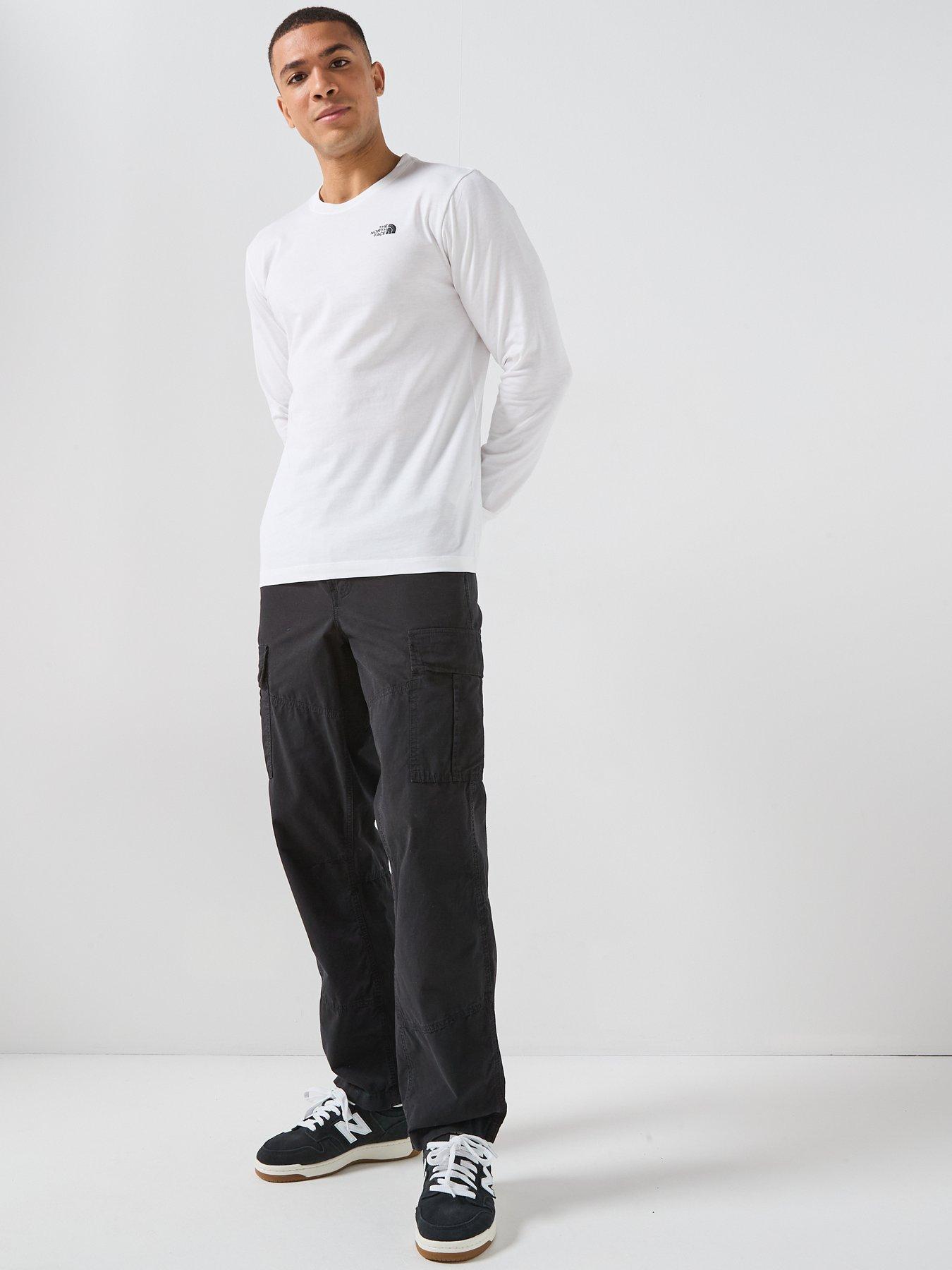 Image 3 of 5 of The North Face Mens Evolution Simple Dome Long Sleeve T-Shirt - White