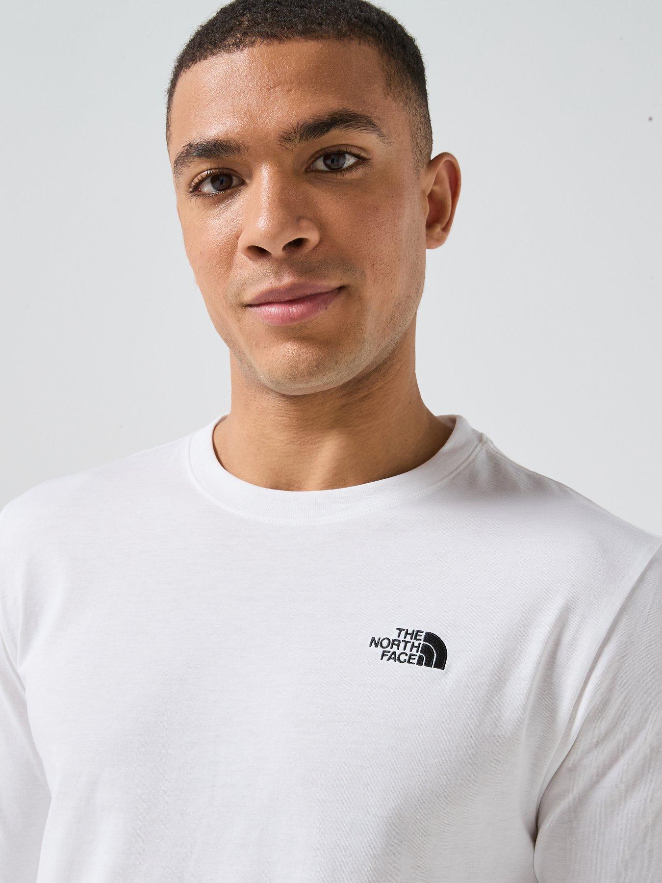 Image 4 of 5 of The North Face Mens Evolution Simple Dome Long Sleeve T-Shirt - White