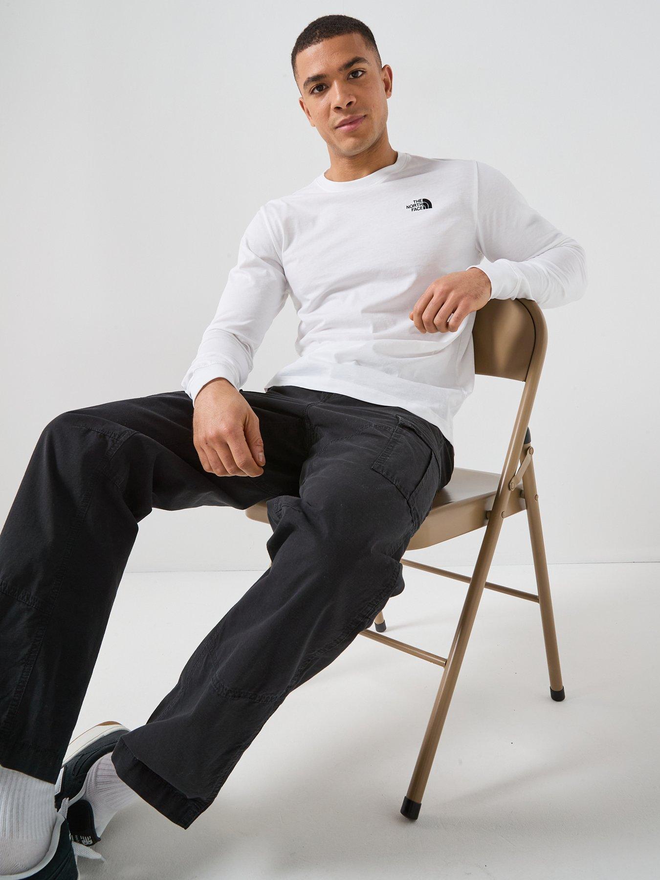 Image 5 of 5 of The North Face Mens Evolution Simple Dome Long Sleeve T-Shirt - White