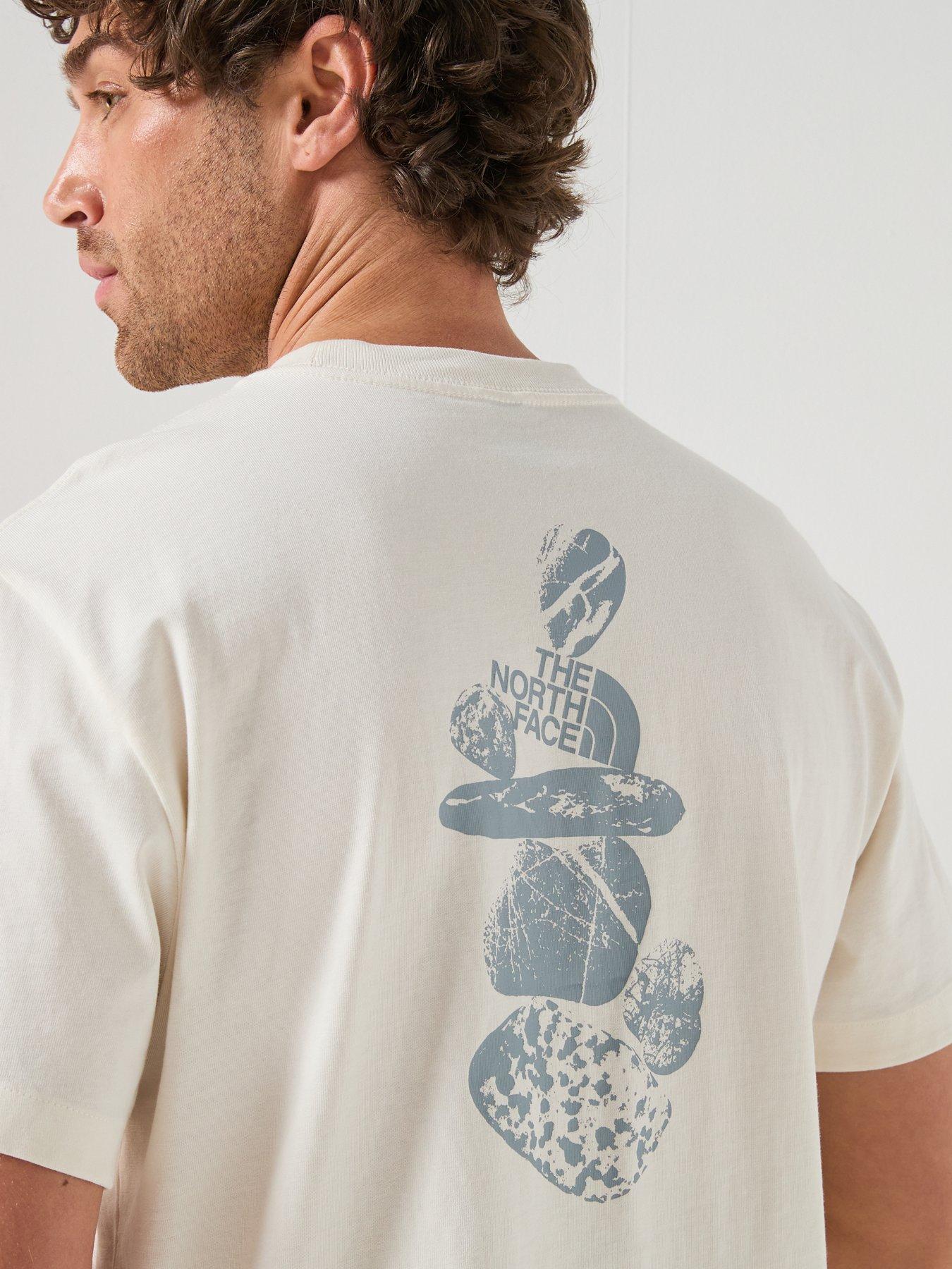 Image 4 of 6 of The North Face Mens Stones Graphic Relaxed T-Shirt - White