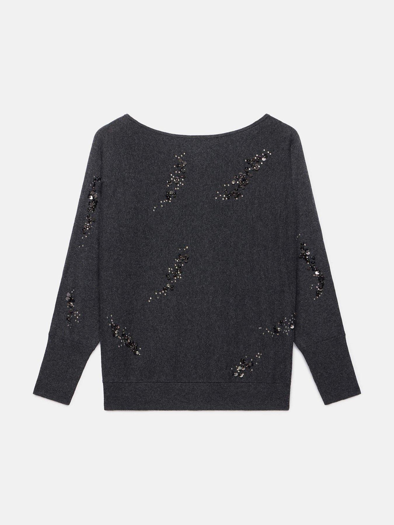 mint-velvet-sequin-batwing-jumper-greydetail
