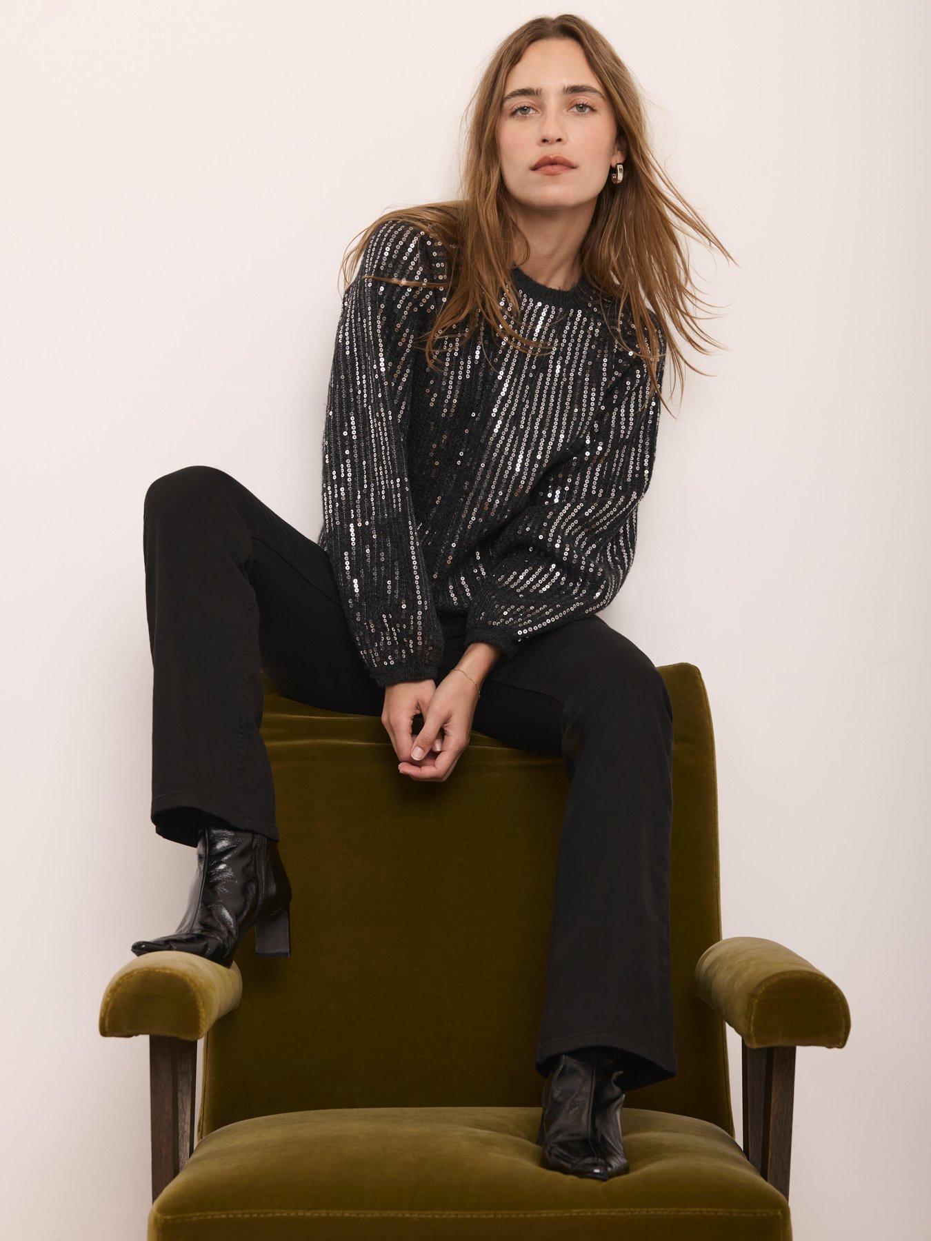 mint-velvet-sequin-stripe-jumper-greyoutfit